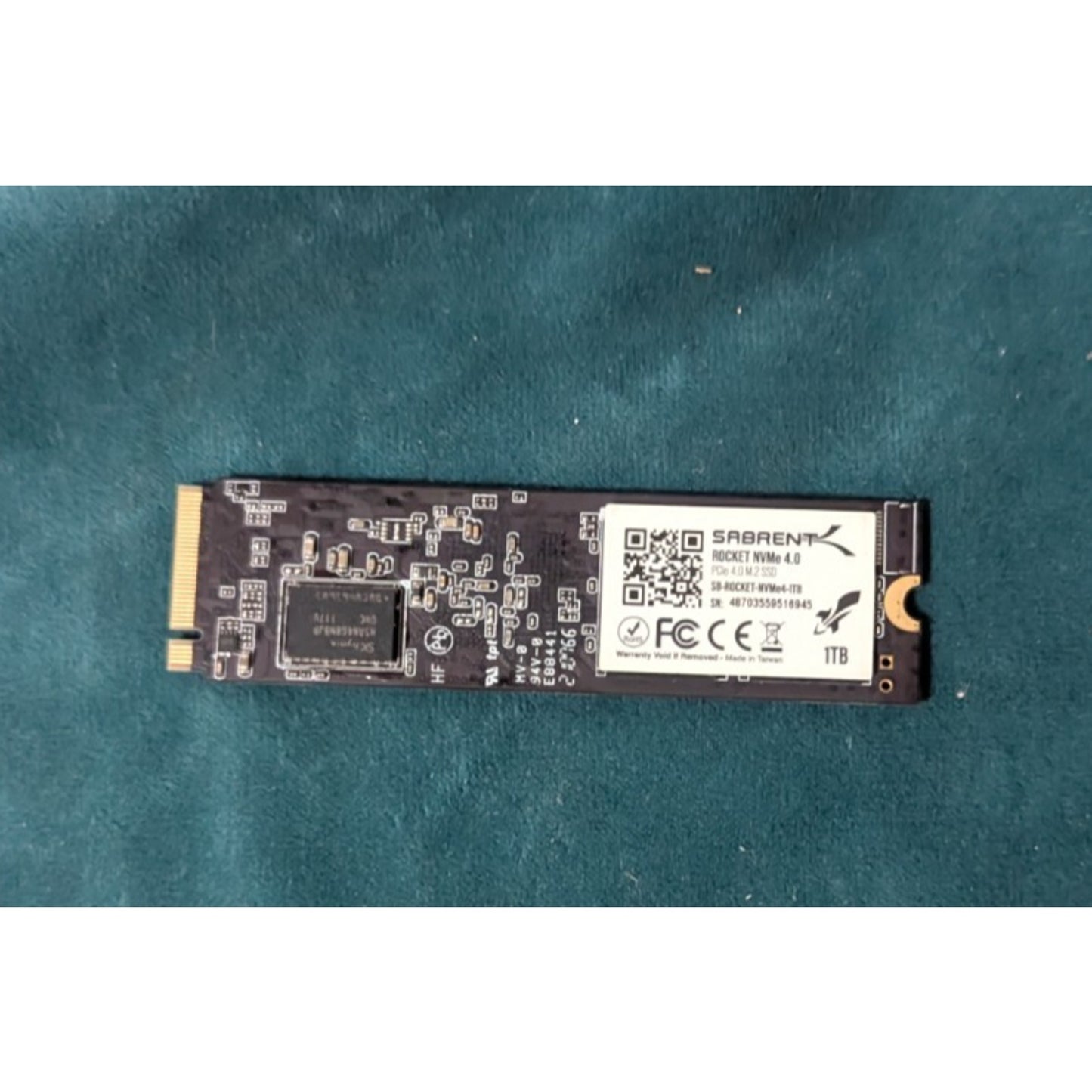 1TB Sabrent Rocket NVMe 4.0 PCIe 4.0 M.2 2280 SSD 92% Health SB-ROCKET-NVMe4-1TB