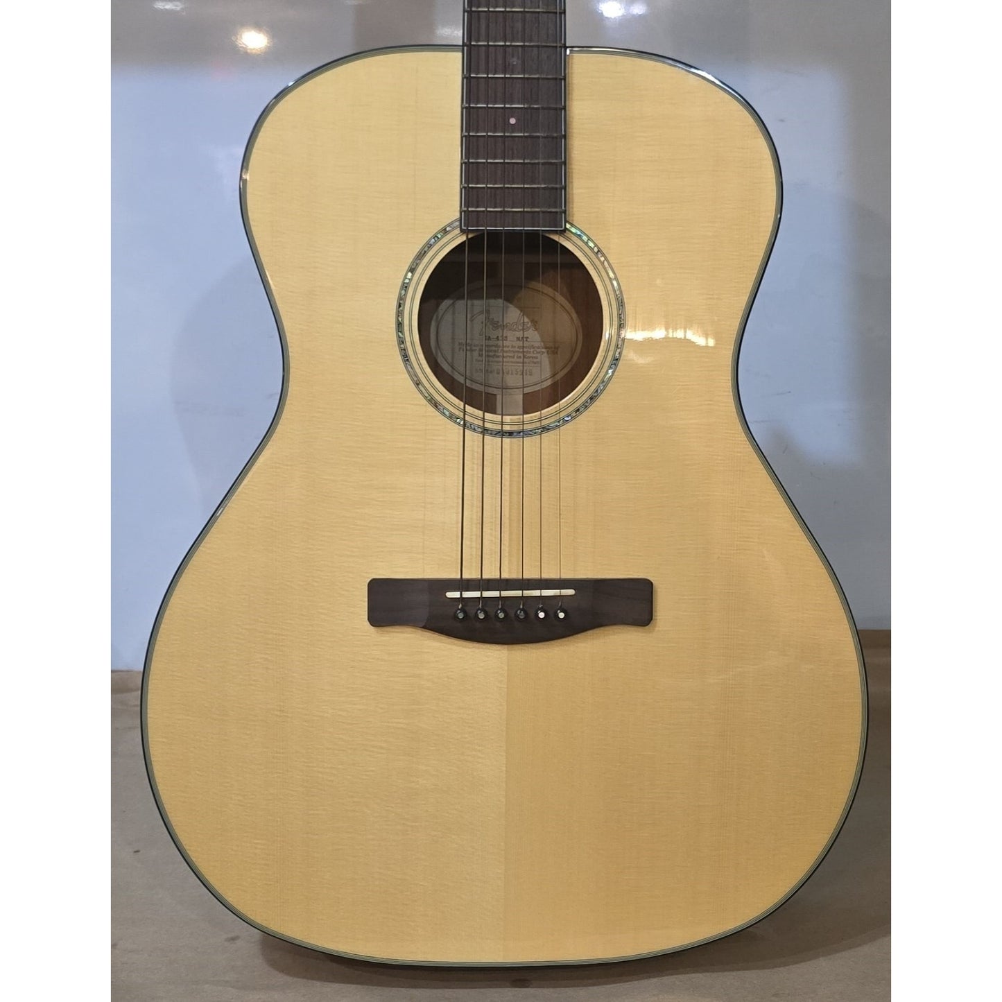 Fender GA-43S RARE Natural Gloss 100% Solid Spruce & Mahogany OM Model w/ Case