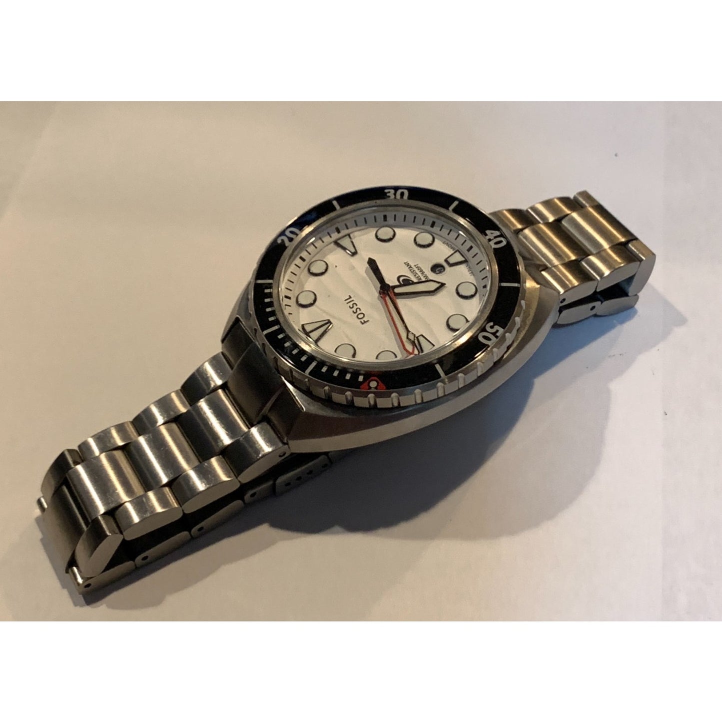 Fossil Men's FS6063 Breaker Three-Hand Date Silver Stainless Steel Watch