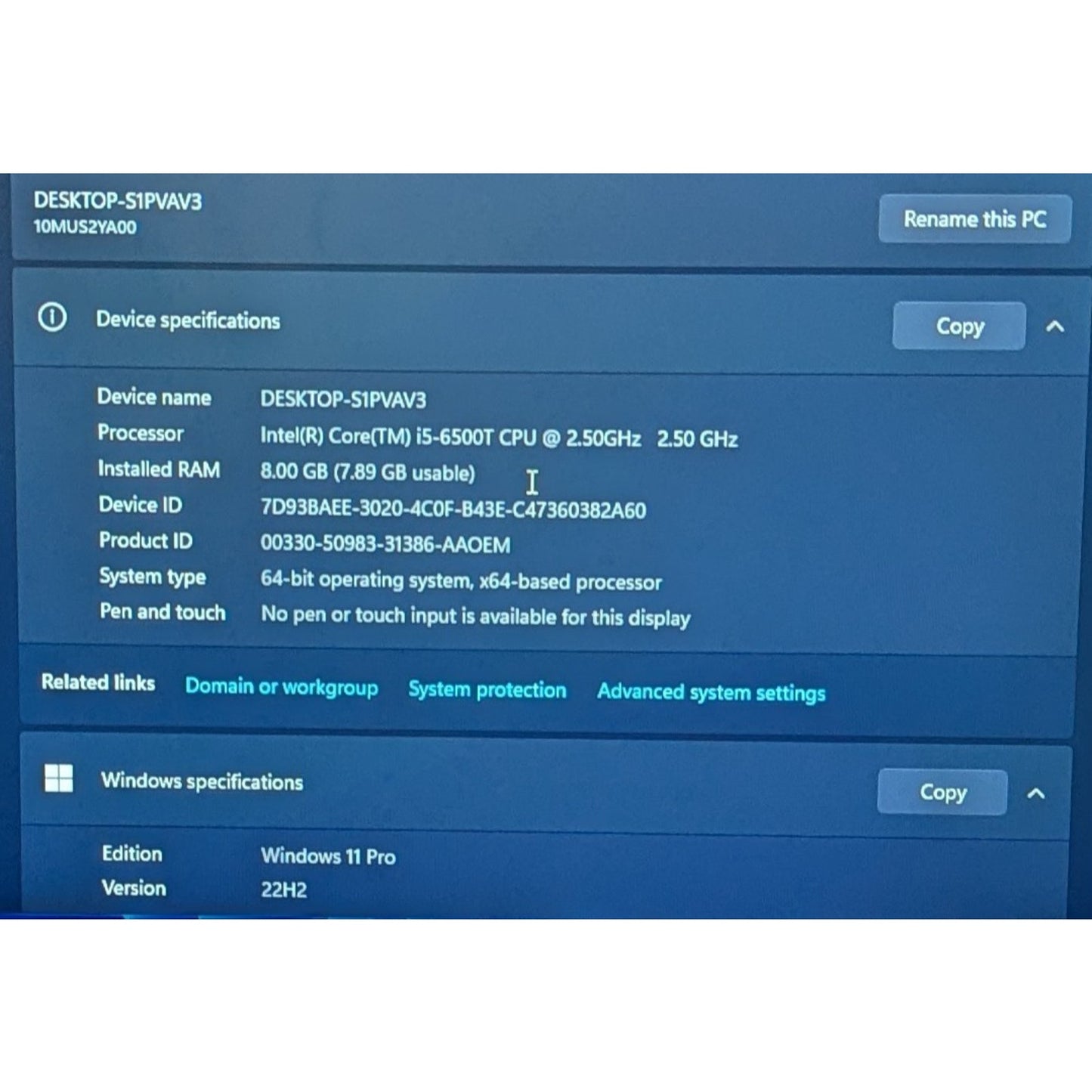 Lenovo ThinkCentre M910q Tiny i5-6500T 8GB 256SSD