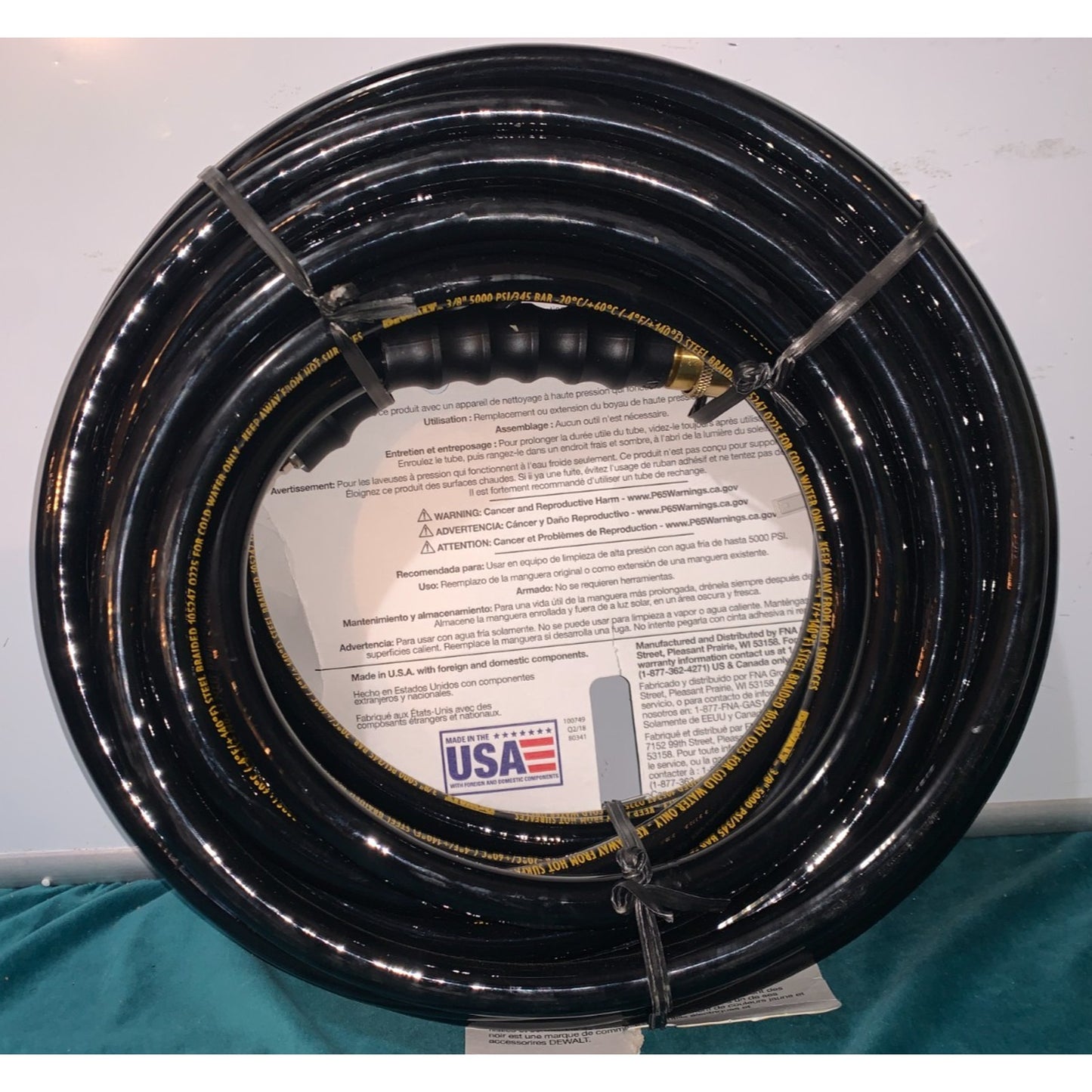 DEWALT DXPA50PH Pressure Washer Replacement/ Extension Hose 5000 PSI 3/8"X50'