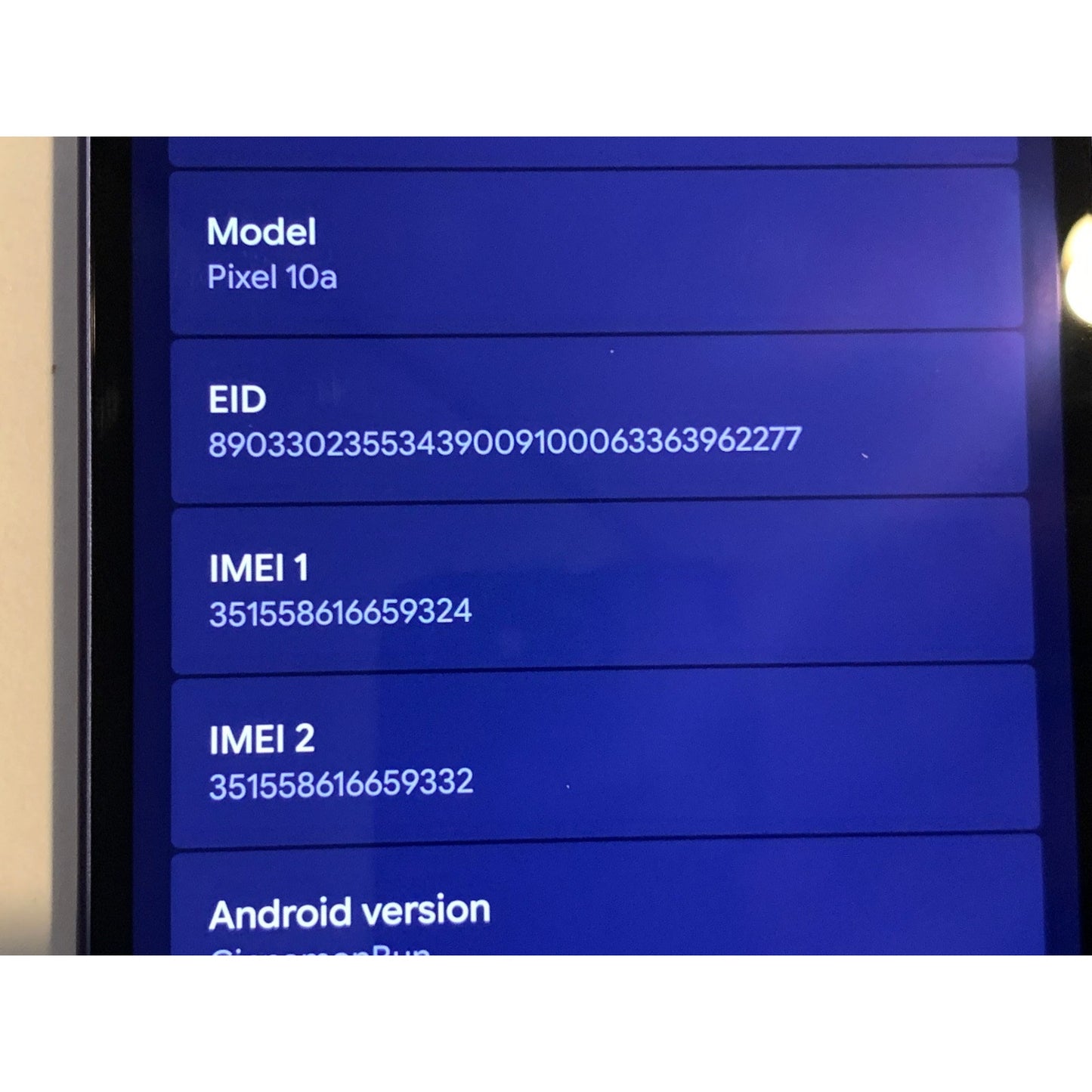 Google Pixel 10a - 128 GB - Blue (Unlocked) GE1GQ