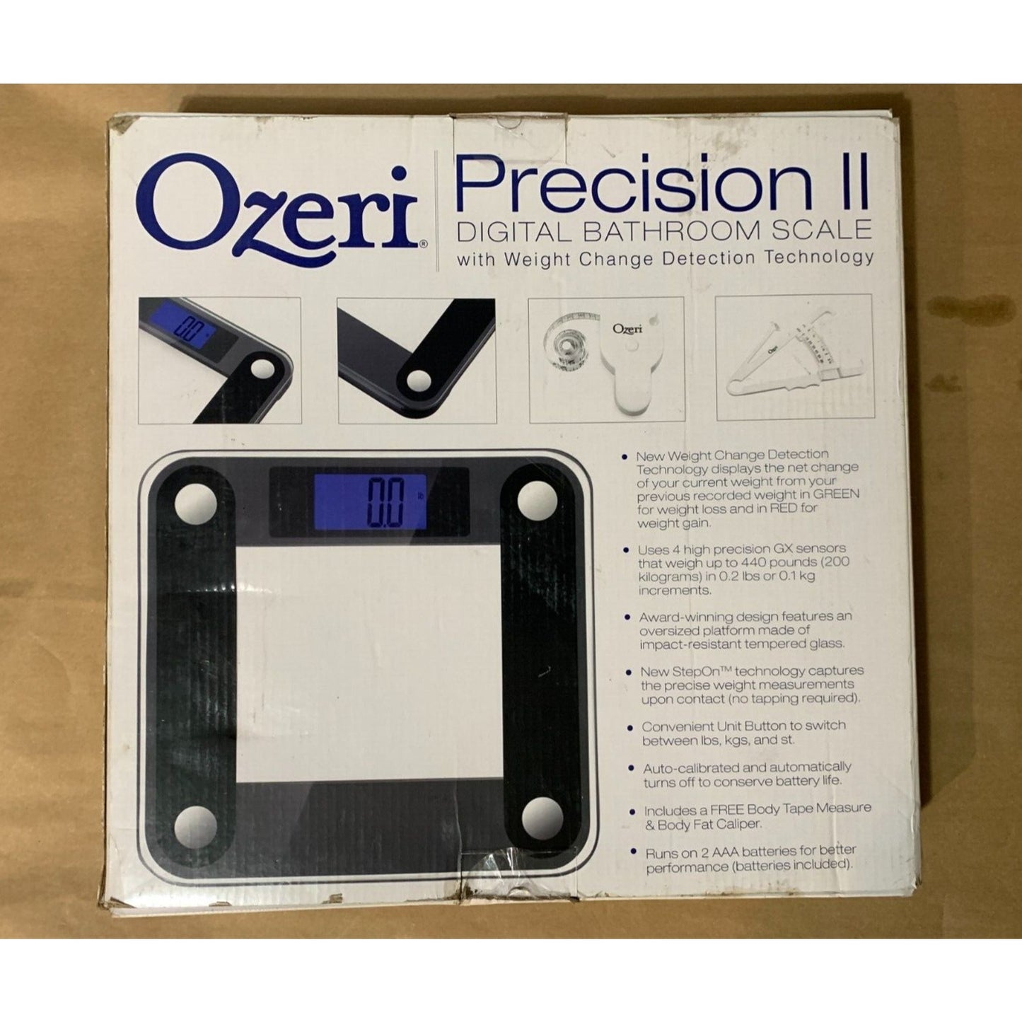 Ozeri 440lbs Digital Bathroom Scale Precision II Black