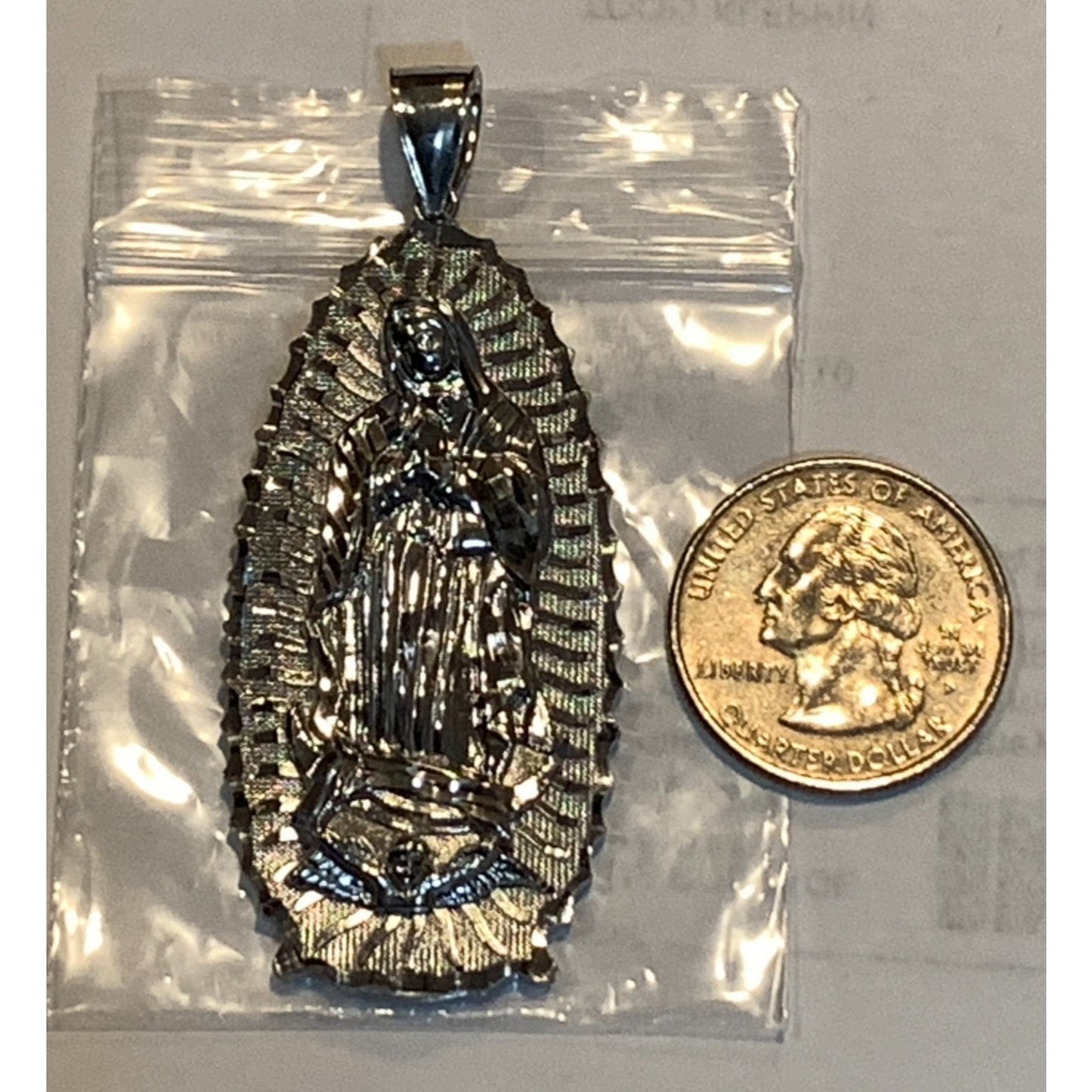 925 Sterling Silver Virgin Mary Pendant Charm