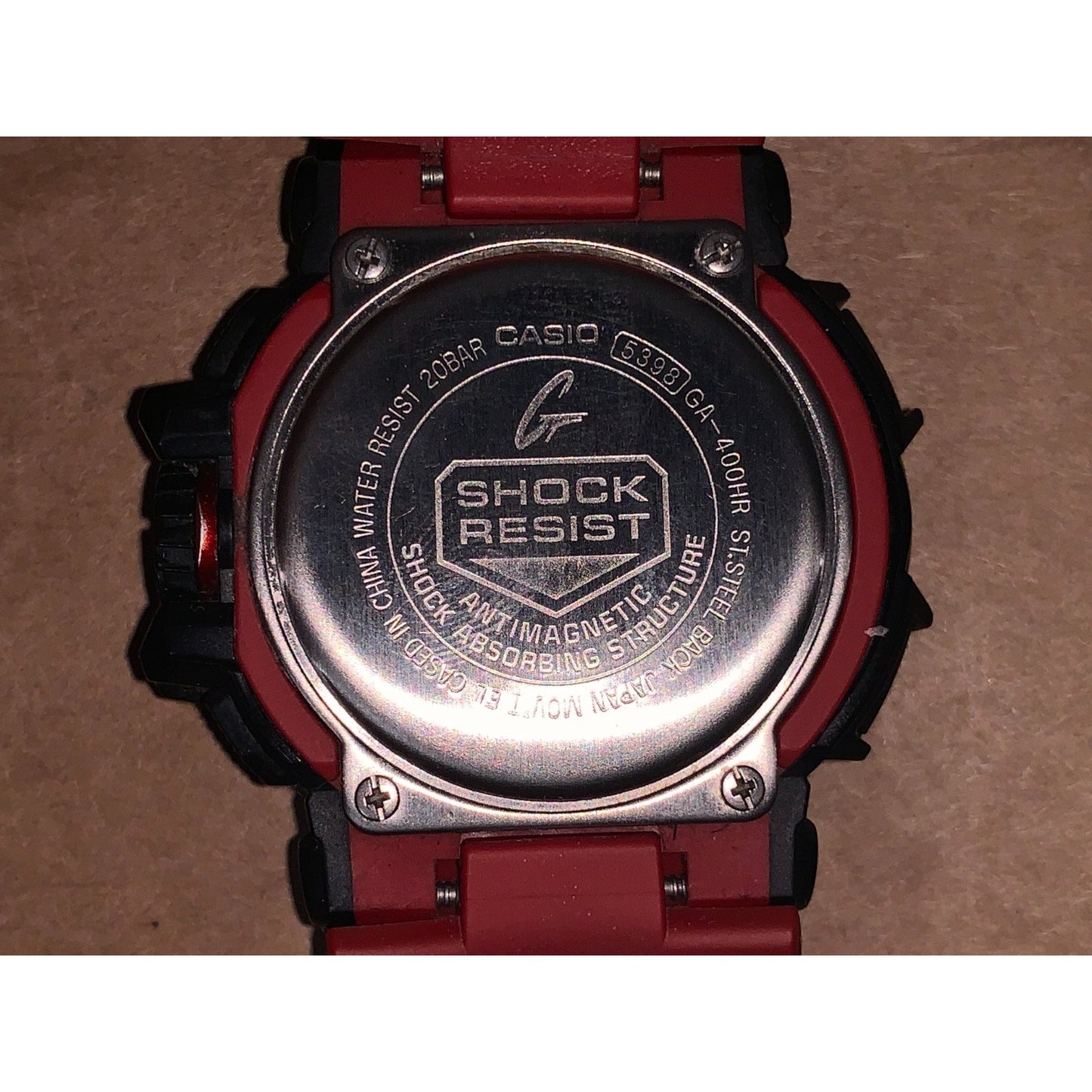 Casio Men's G-Shock Black Red Super Illuminator Analog Digital Watch GA400HR-1A