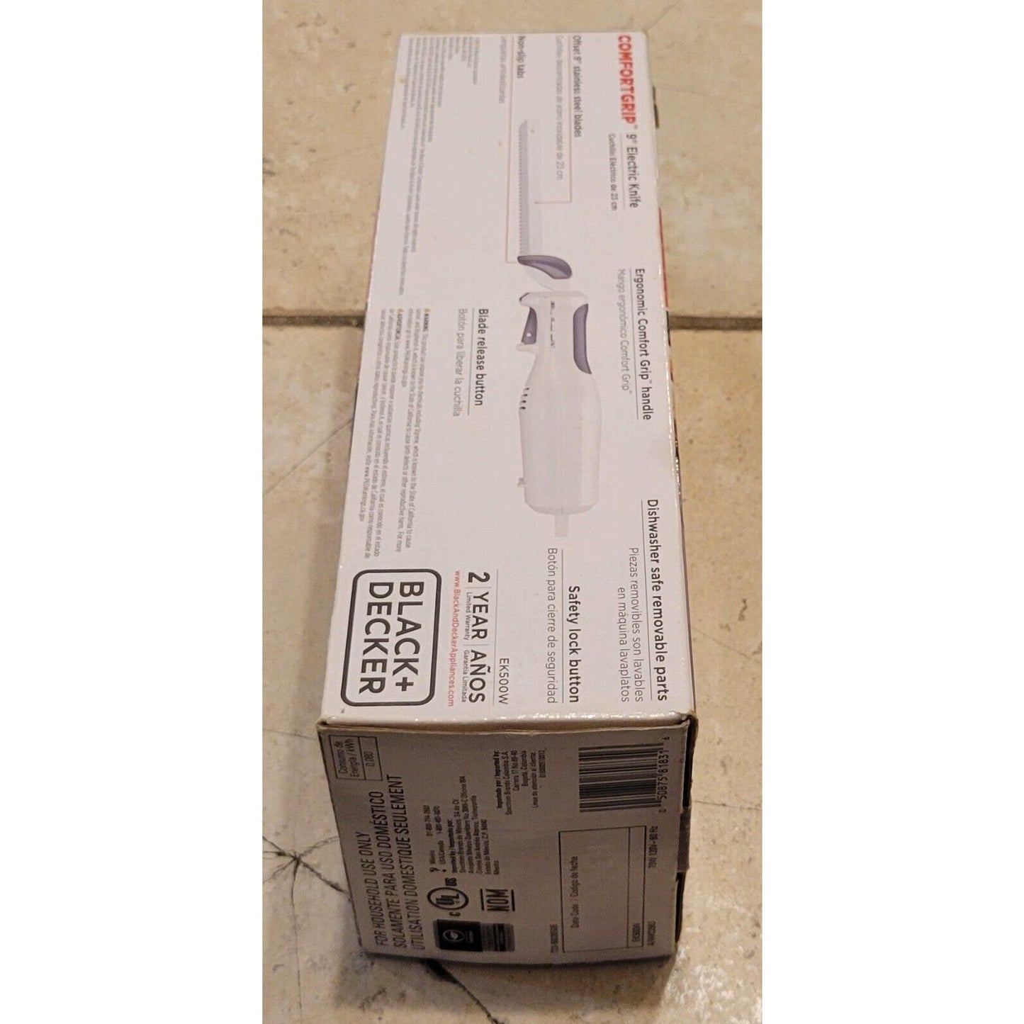 BLACK+DECKER Comfort Grip EK500W-T 9” Electric Knife - White