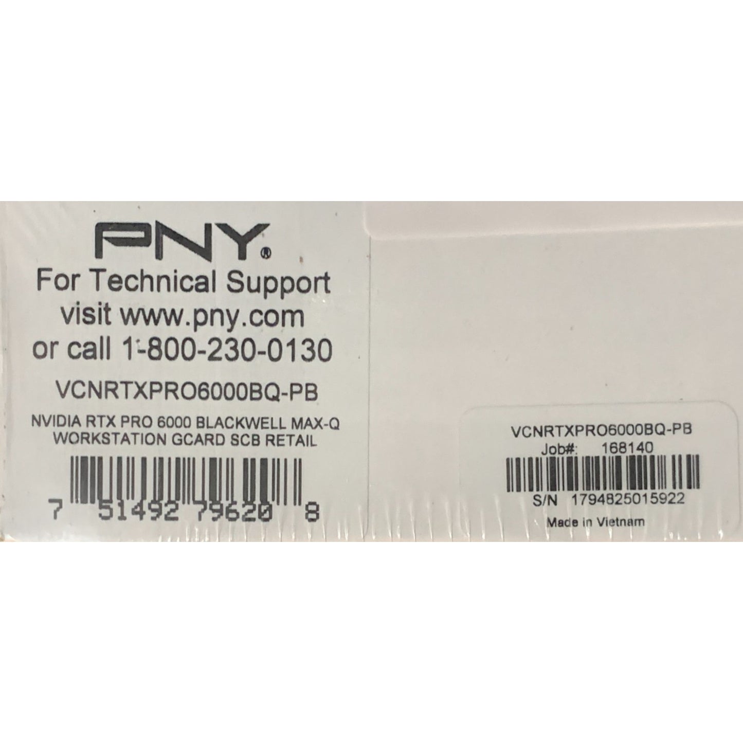Sealed PNY NVIDIA RTX PRO 6000 Blackwell Max-Q 96GB GDDR7 VCNRTXPRO6000BQ-PB