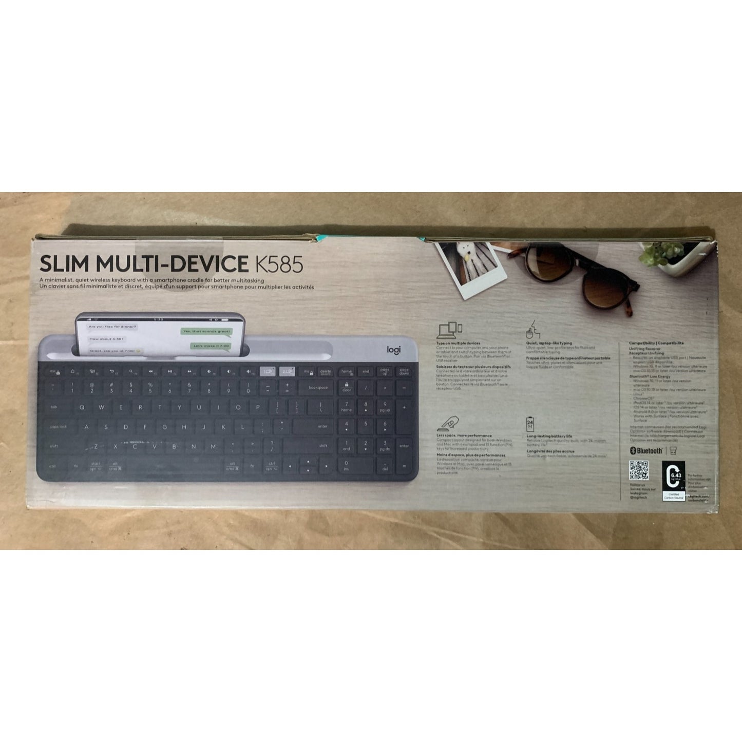 Logitech K585 Multi-Device Slim Wireless Keyboard Graphite