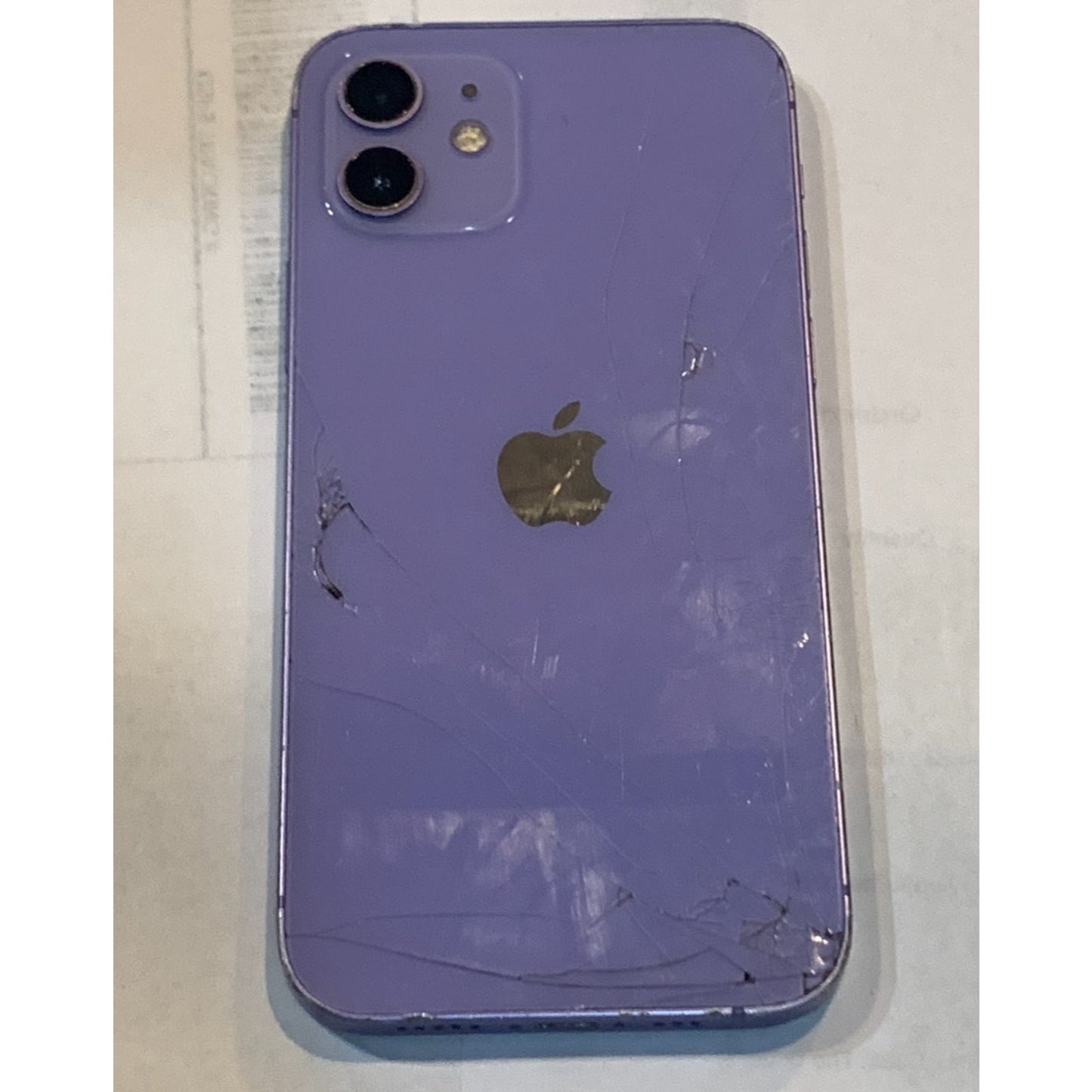Apple iPhone 12 128GB Unlocked Purple (Back Cracked/ Screen replaced!)