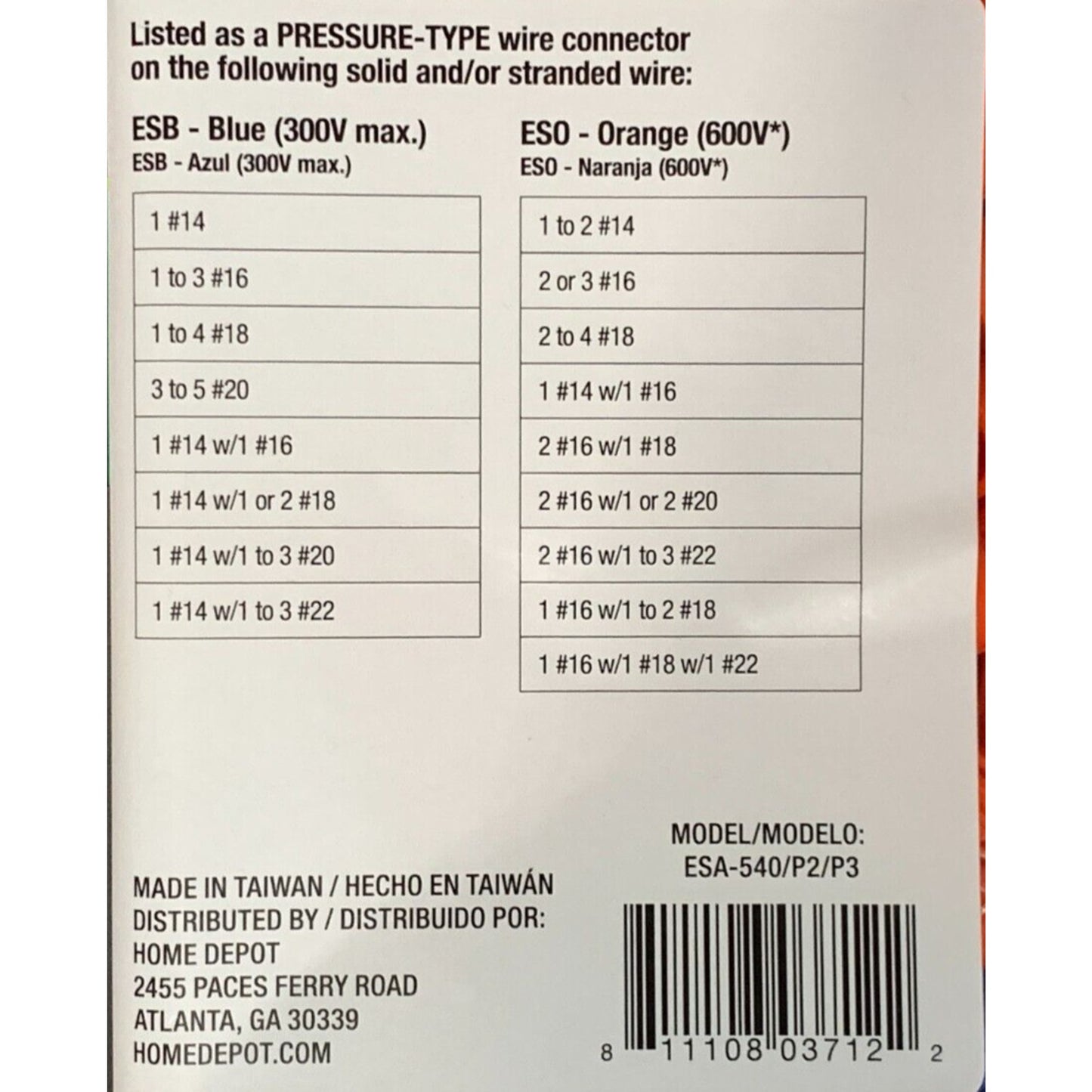 Commercial Electric 540 Pack Standard Wire Connectors 10090064266