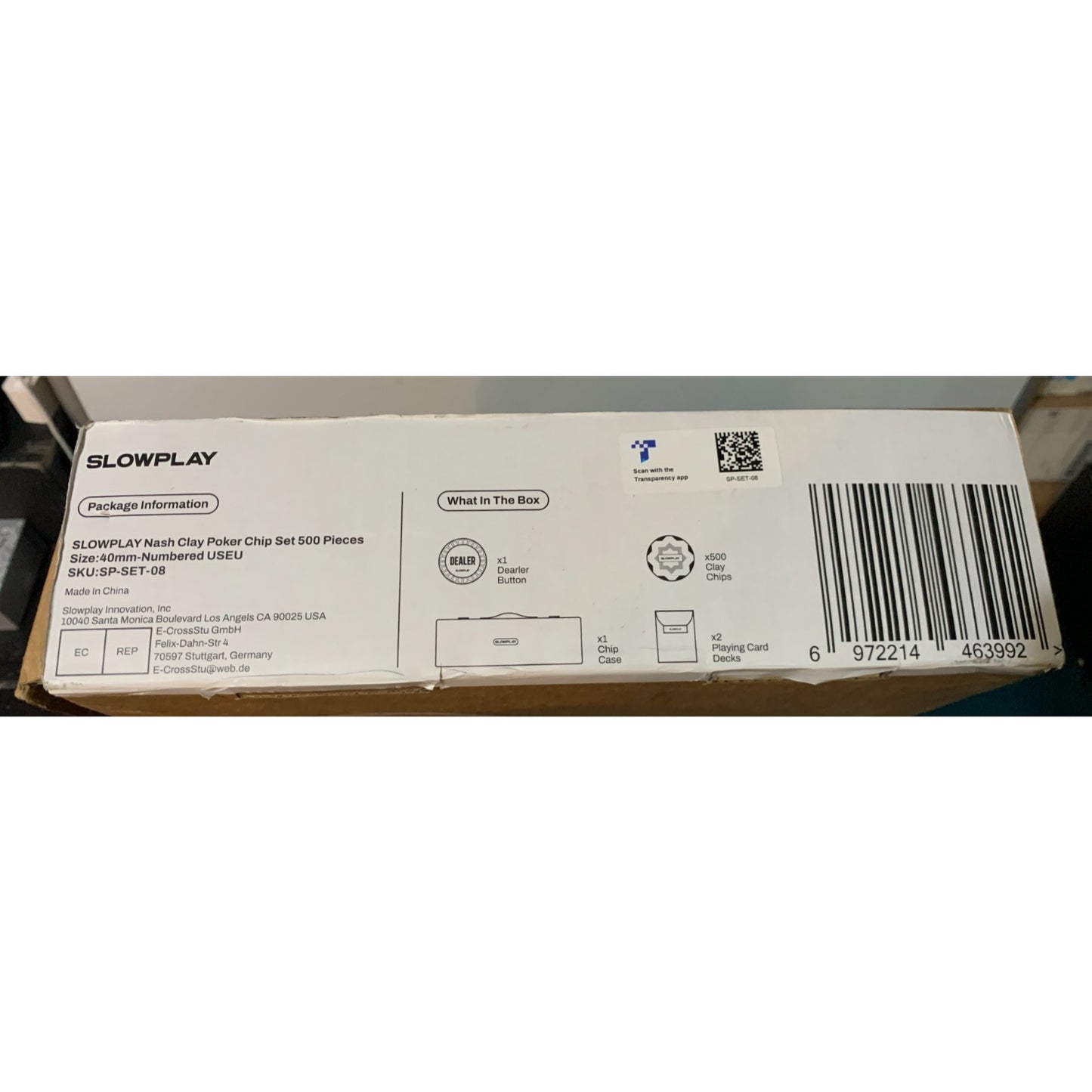 14g Clay Poker Chips Set for Texas Hold'em, 500 PCS, with Numbered Values, Ar...