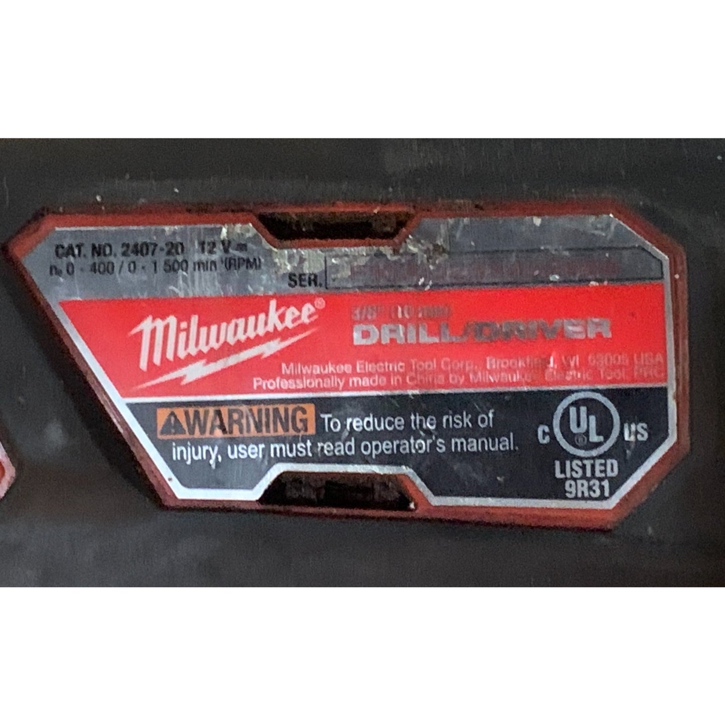 Milwaukee M12 Drill Driver 2407-20 Tool Only