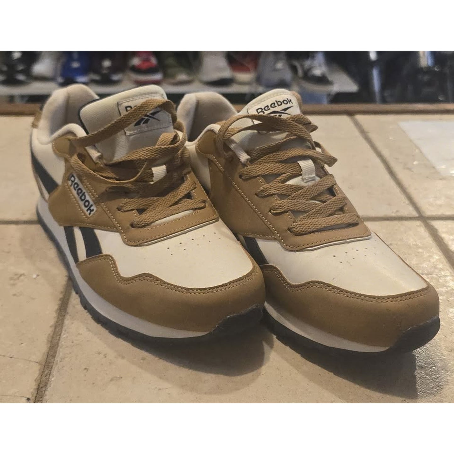 Reebok Classic leather Brown Vector Navy Mens 10" Shoes