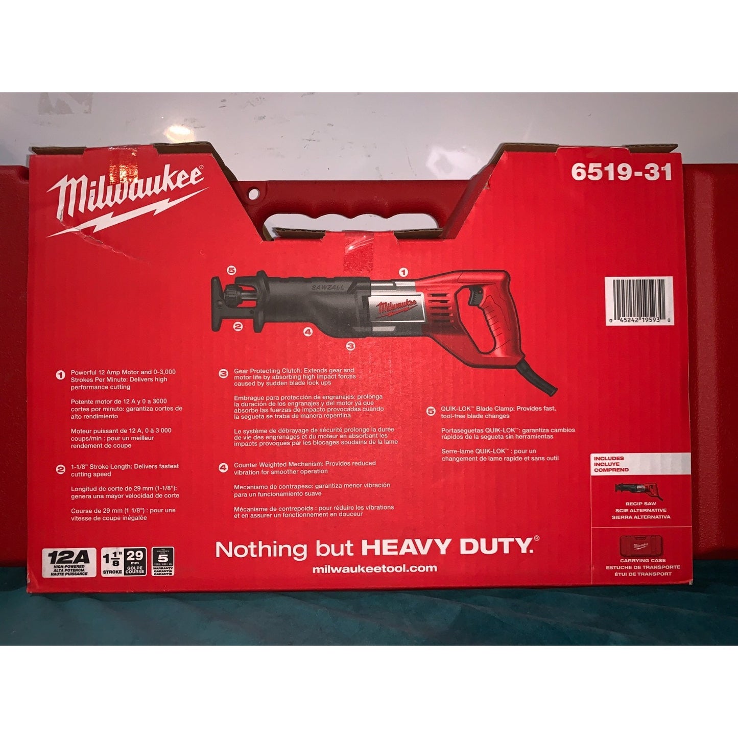 Milwaukee Sawzall Corded Reciprocating Saw Sawzall 6509-31