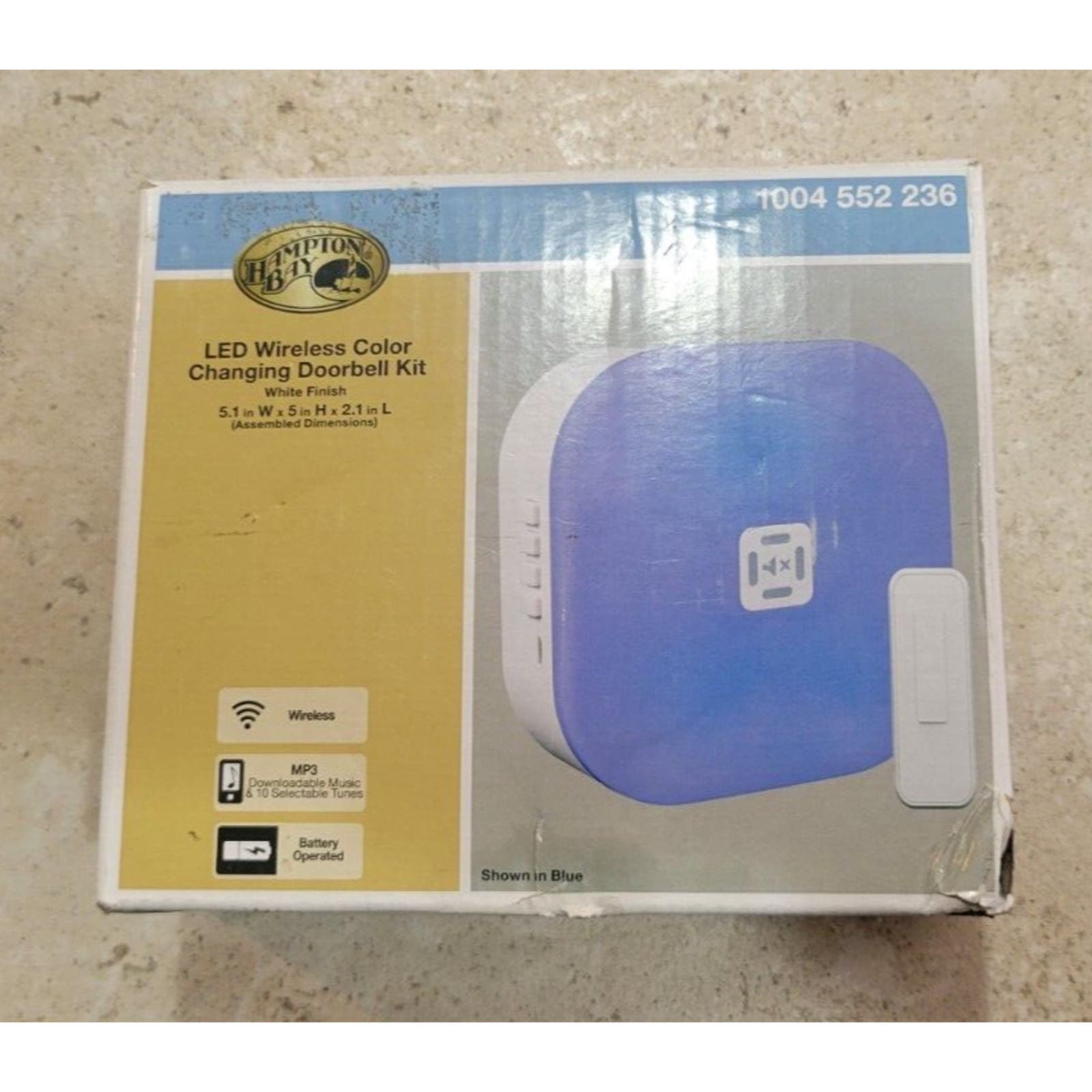 Hampton Bay LED Wireless Color Changing Doorbell Kit White Finish 1004