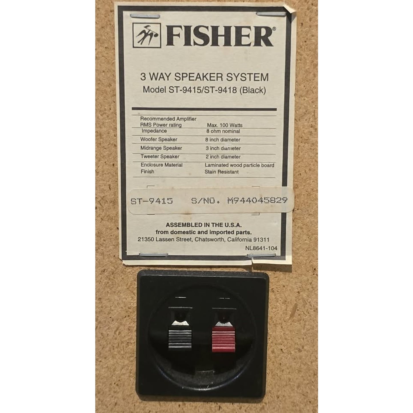 Fisher 3-Way Speaker System / ST-9415 /