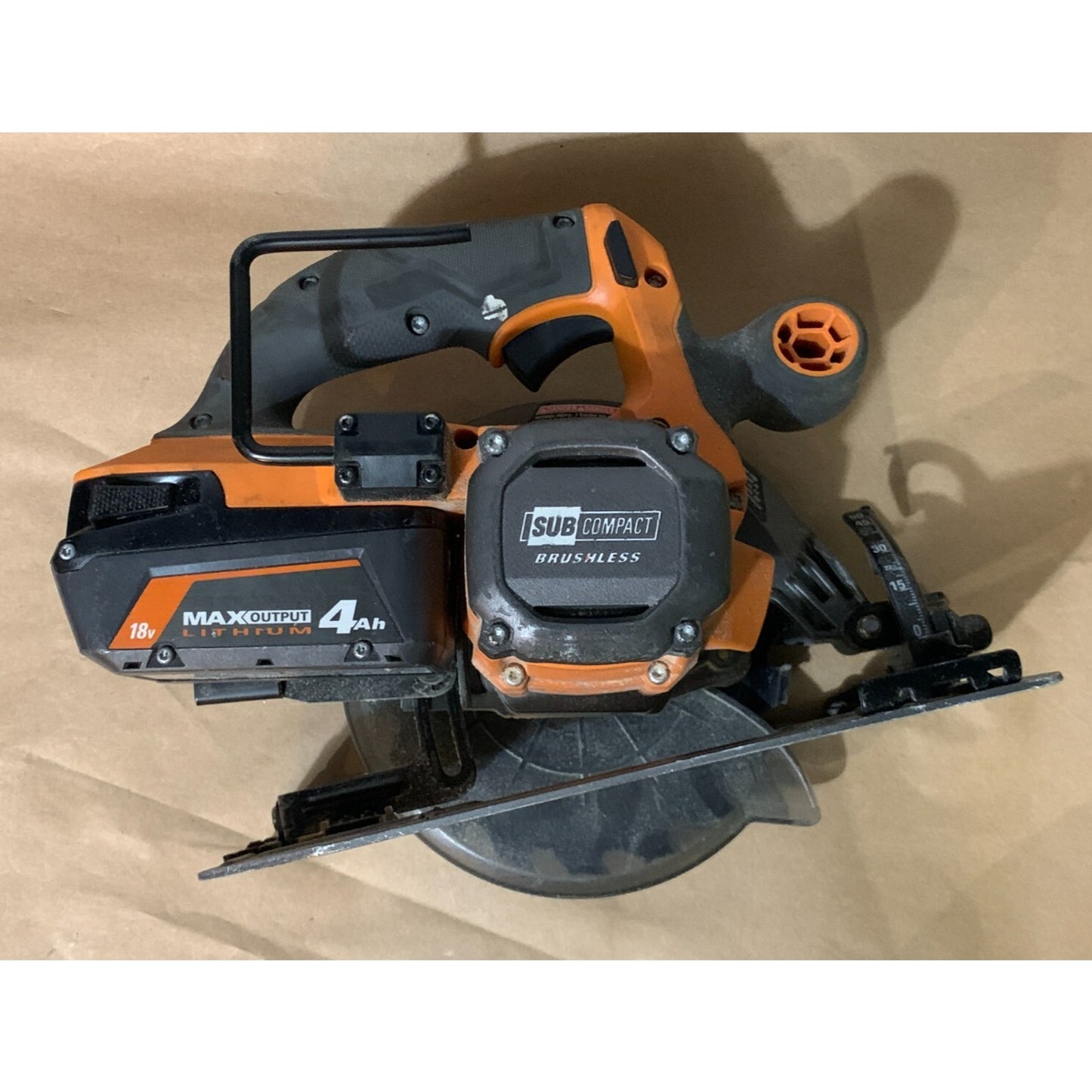 RIDGID 18V SubCompact Brushless Cordless 6 1/2 in. Circular Saw W/ 4ah Battery