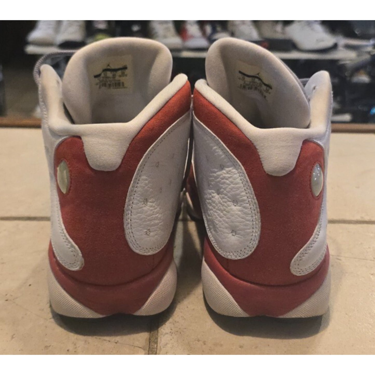2014 Nike Air Jordan 13 Retro Grey Toe White Red Grey OG / 414571-126 / 12M /