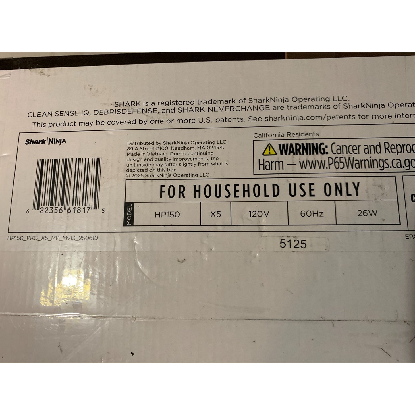 New Shark Never Change Air Purifier HP150 600 sq ft Black