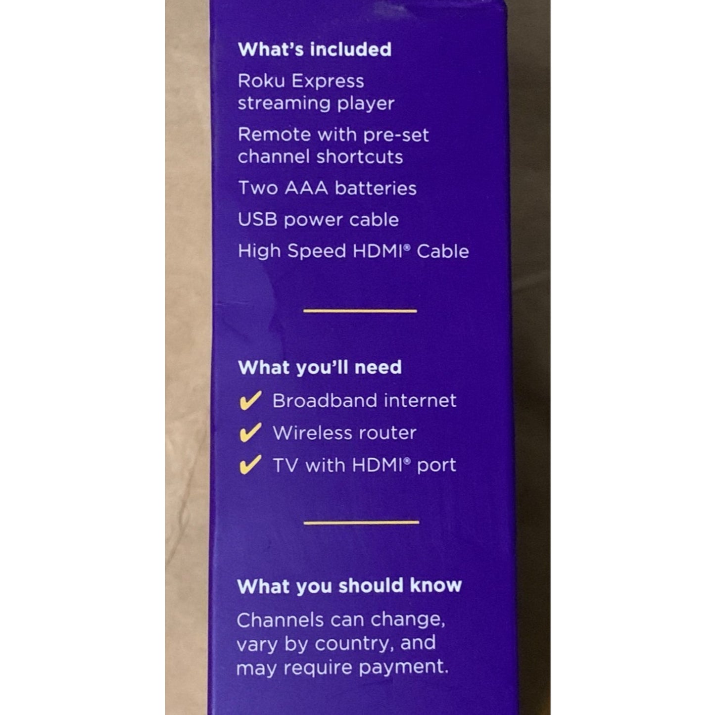 Roku Express Cable Streaming Media Player (3960R) - New Sealed