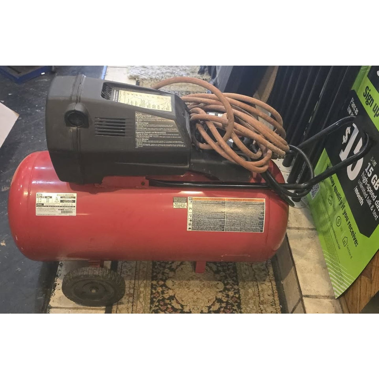 Craftsman 2 HP 33 Gal 150 PSI Compressor / 919.167342 /