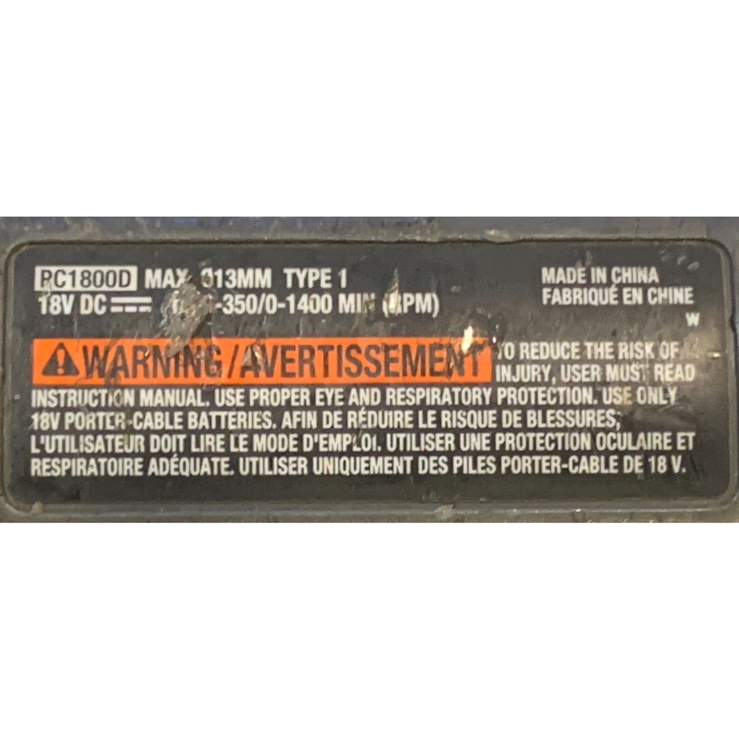 Porter-Cable PC1800D 18V Ni-Cd 1/2" Cordless Drill Driver Bare Tool Tested