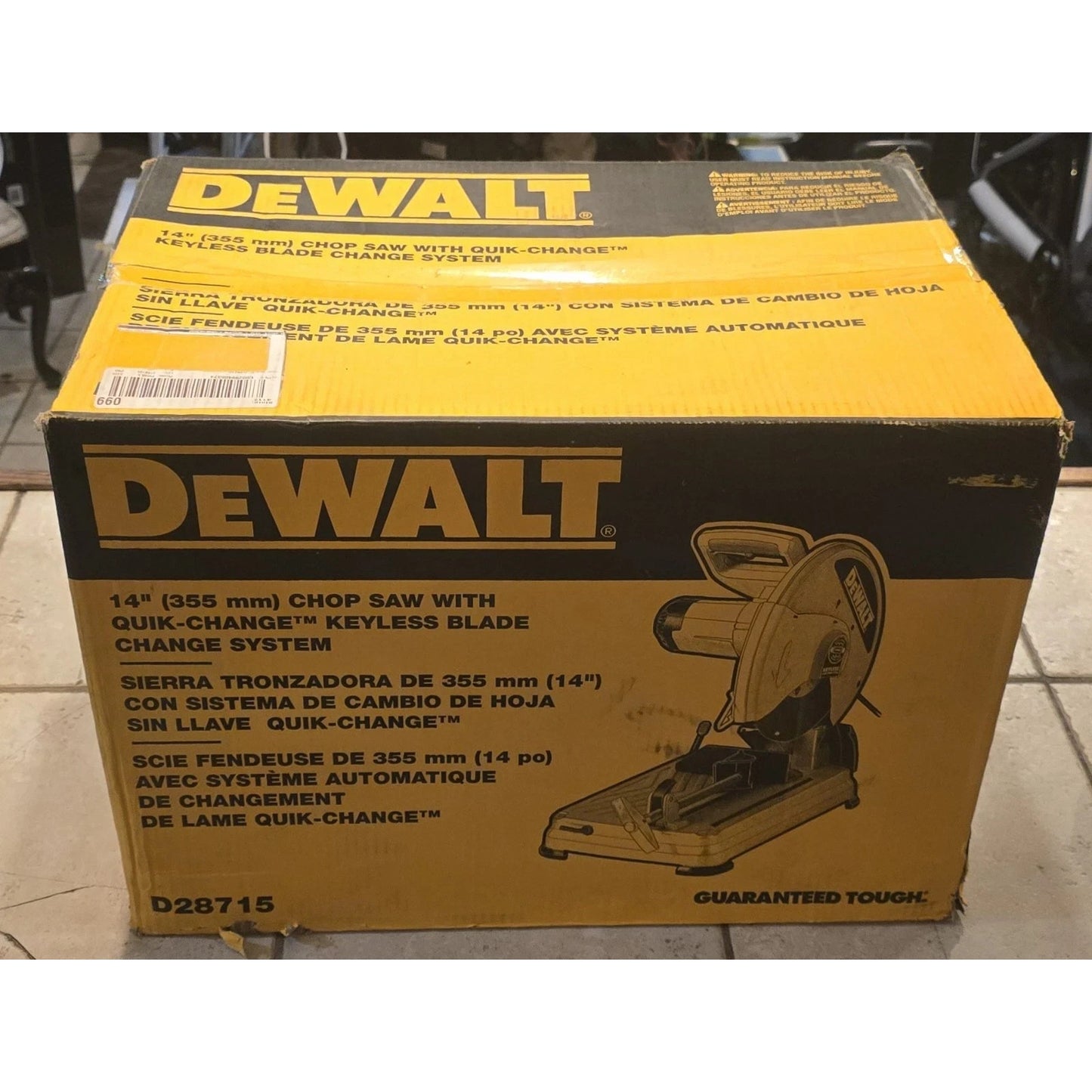 DeWALT D28715 14" Chop Saw with QUIK-CHANGE(TM) Keyless Blade