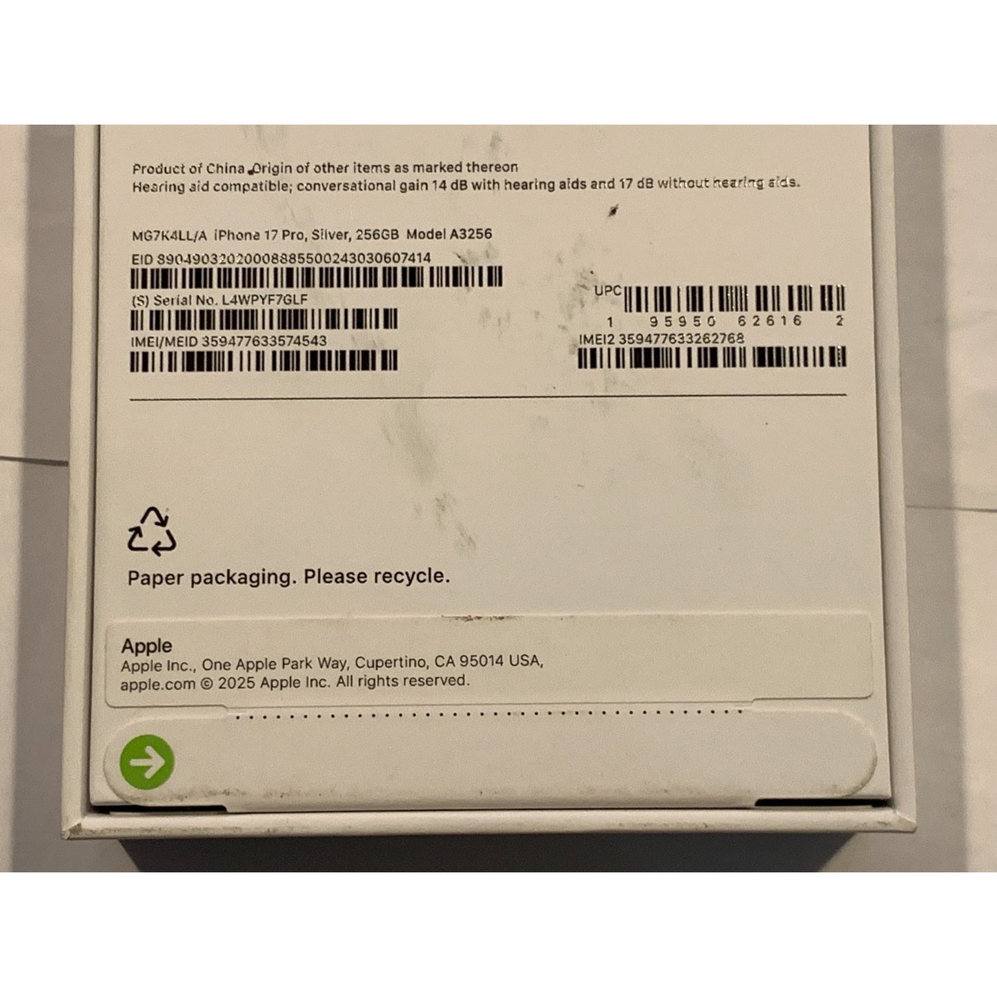 Apple iPhone 17 Pro 256 GB Silver Unlocked