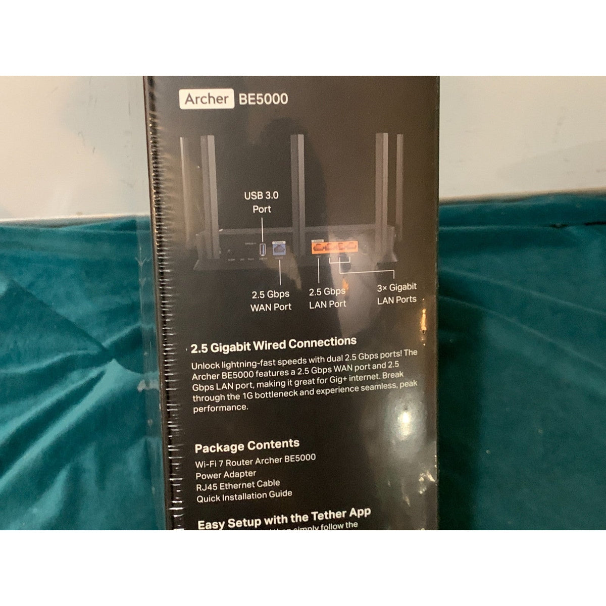Brand NEW TP-Link Archer BE5000 Dual-Band Wi-Fi 7 Router Black