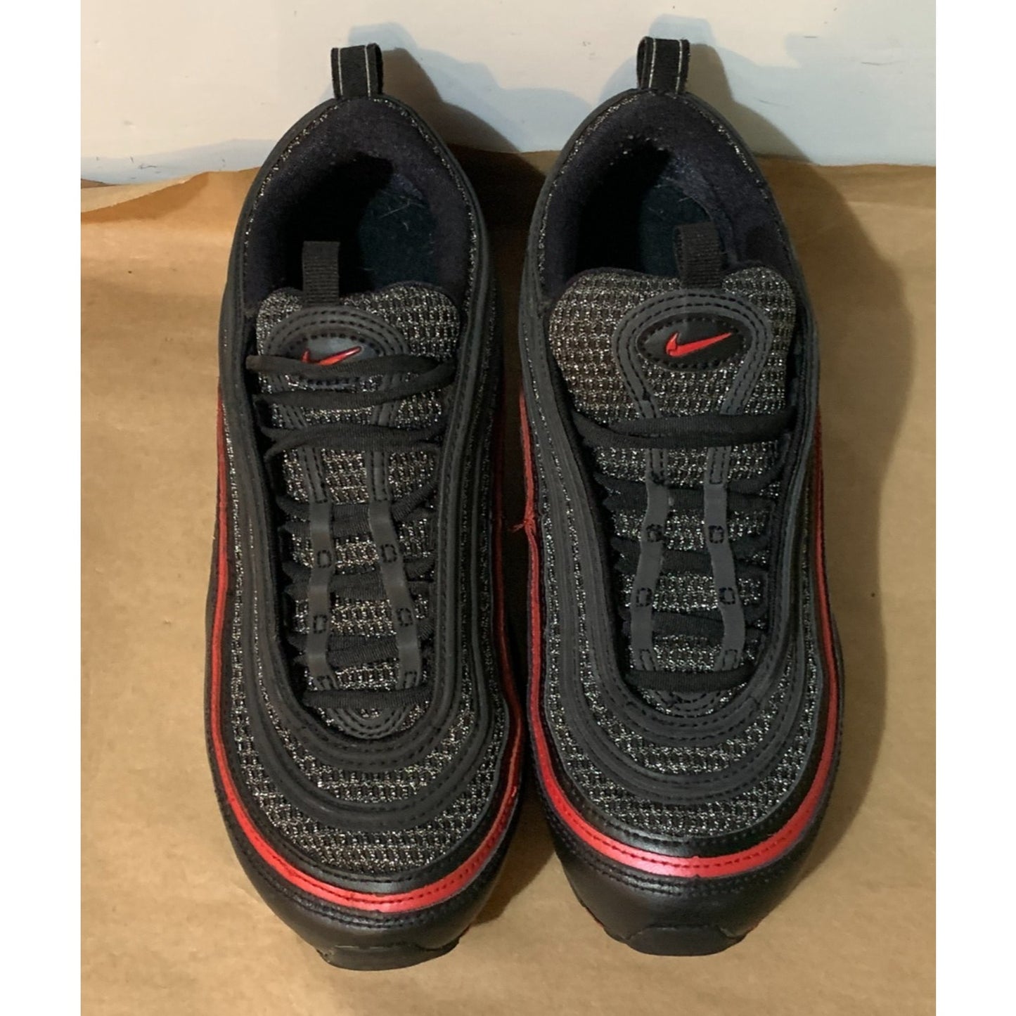 Nike Air Max 97 Valentines Day Black Red Womens Size 8 Running Shoes CU9990-001