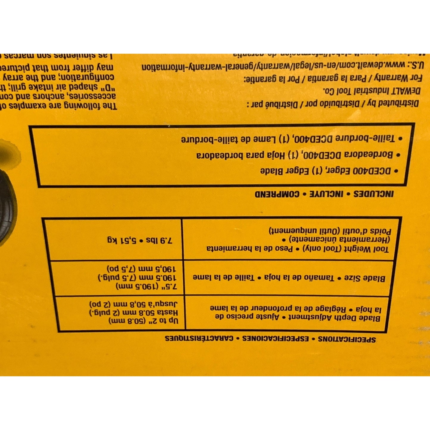 DEWALT 20V MAX Cordless Lawn Edger - 7.5" Cut Width, 2" Depth, DCED400B