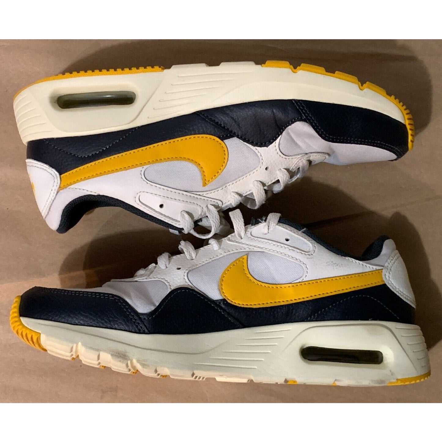 Nike Air Max SC Sail University Gold Sail Shoes Dark Blue Mens Sz 8.5
