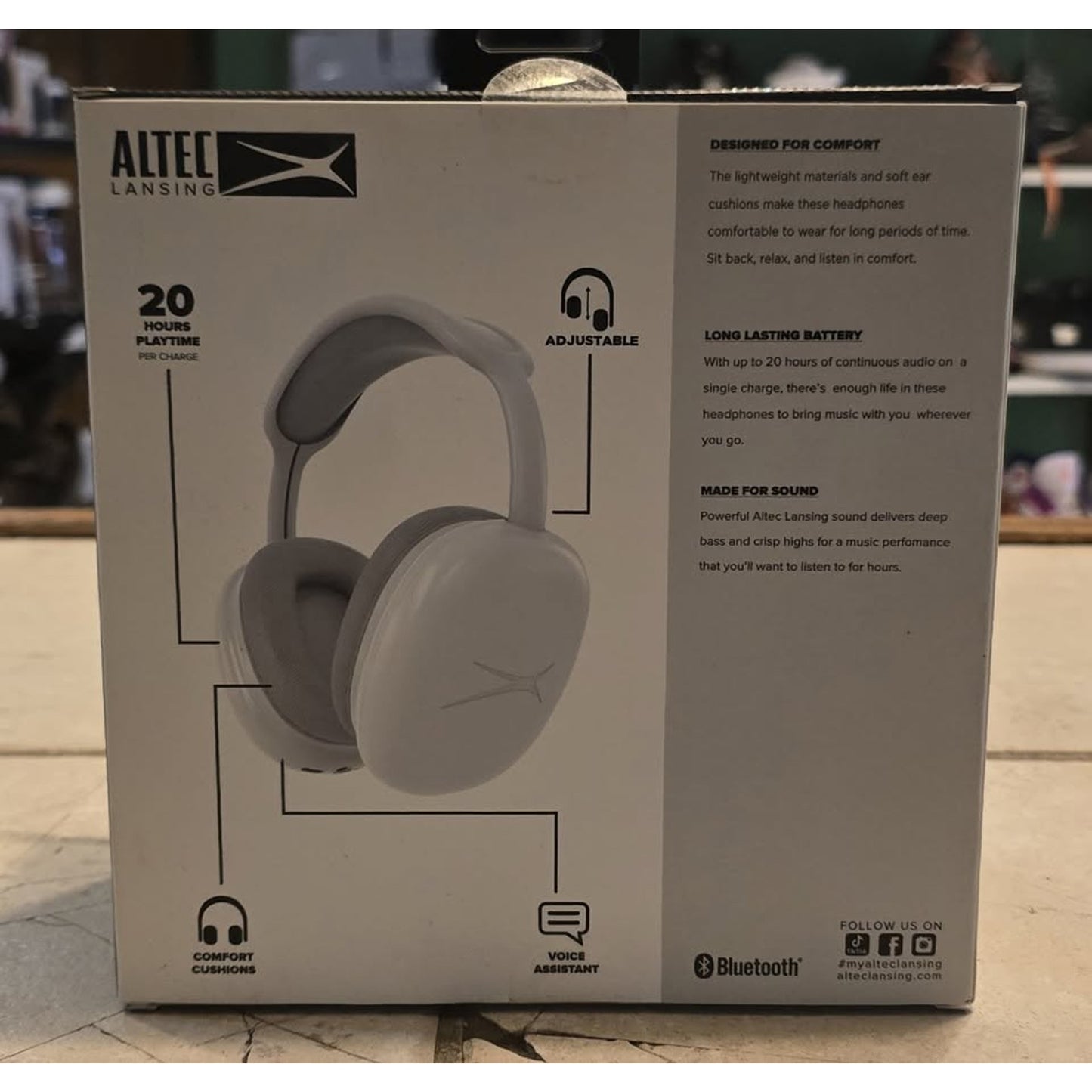 Altec Lansing BOOST Wireless Over Ear Headphones / MZX3007-WHTSIL /