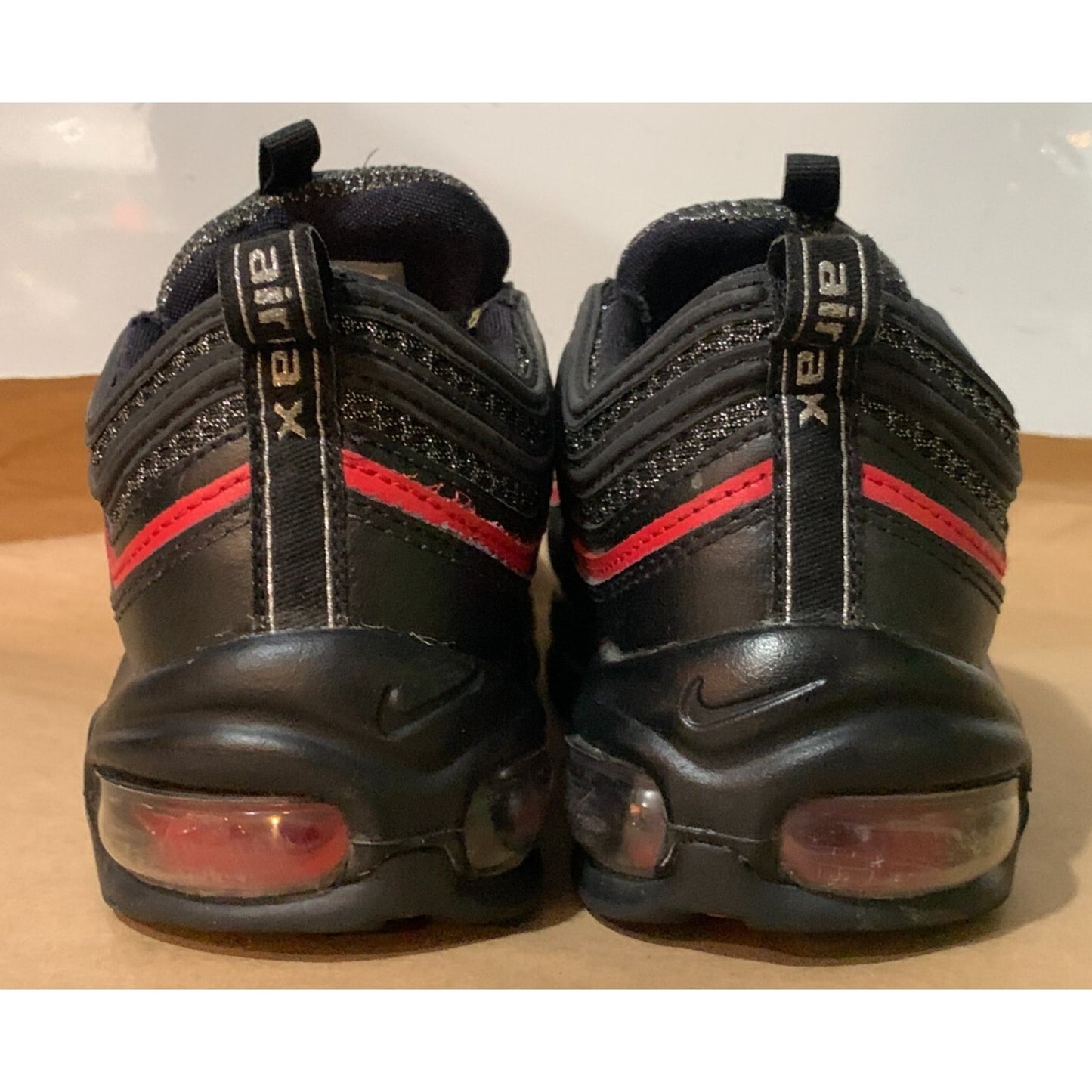 Nike Air Max 97 Valentines Day Black Red Womens Size 8 Running Shoes CU9990-001