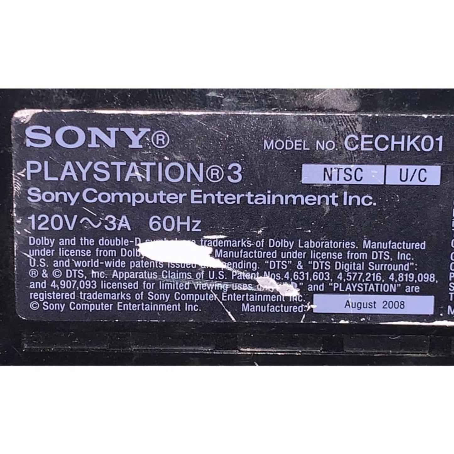 Sony Playstation 3 PS3 Fat Console Only 80GB CECHK01 - Tested Works