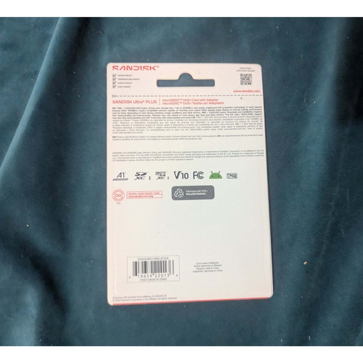 SanDisk Ultra PLUS MicroSDXC UHS-I 256GB