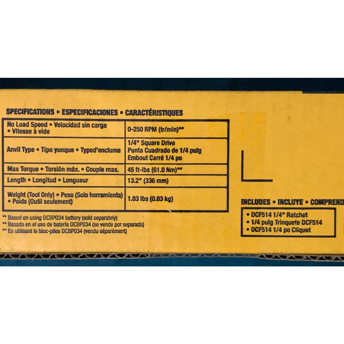 Dewalt Atomic 20V Brushless 1/4 Ratchet DCF514B