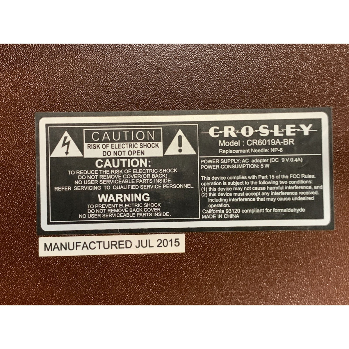 CROSLEY CR6019A-BR Executive Portable USB Turntable Record Player, Speed 33.3RPM