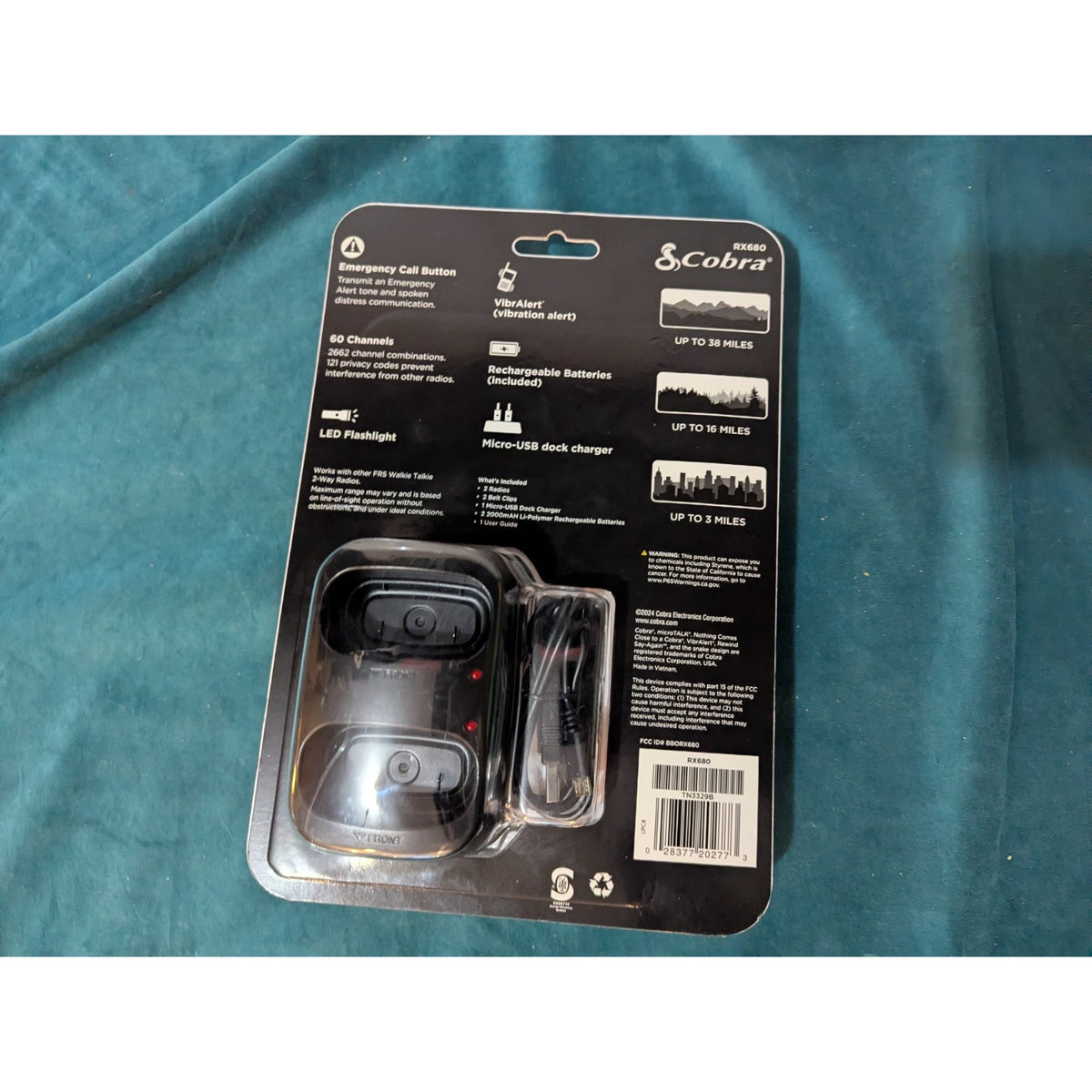 Cobra RX Series Water-Resistant Outdoor 2-Way Radio RX680 2-Pack