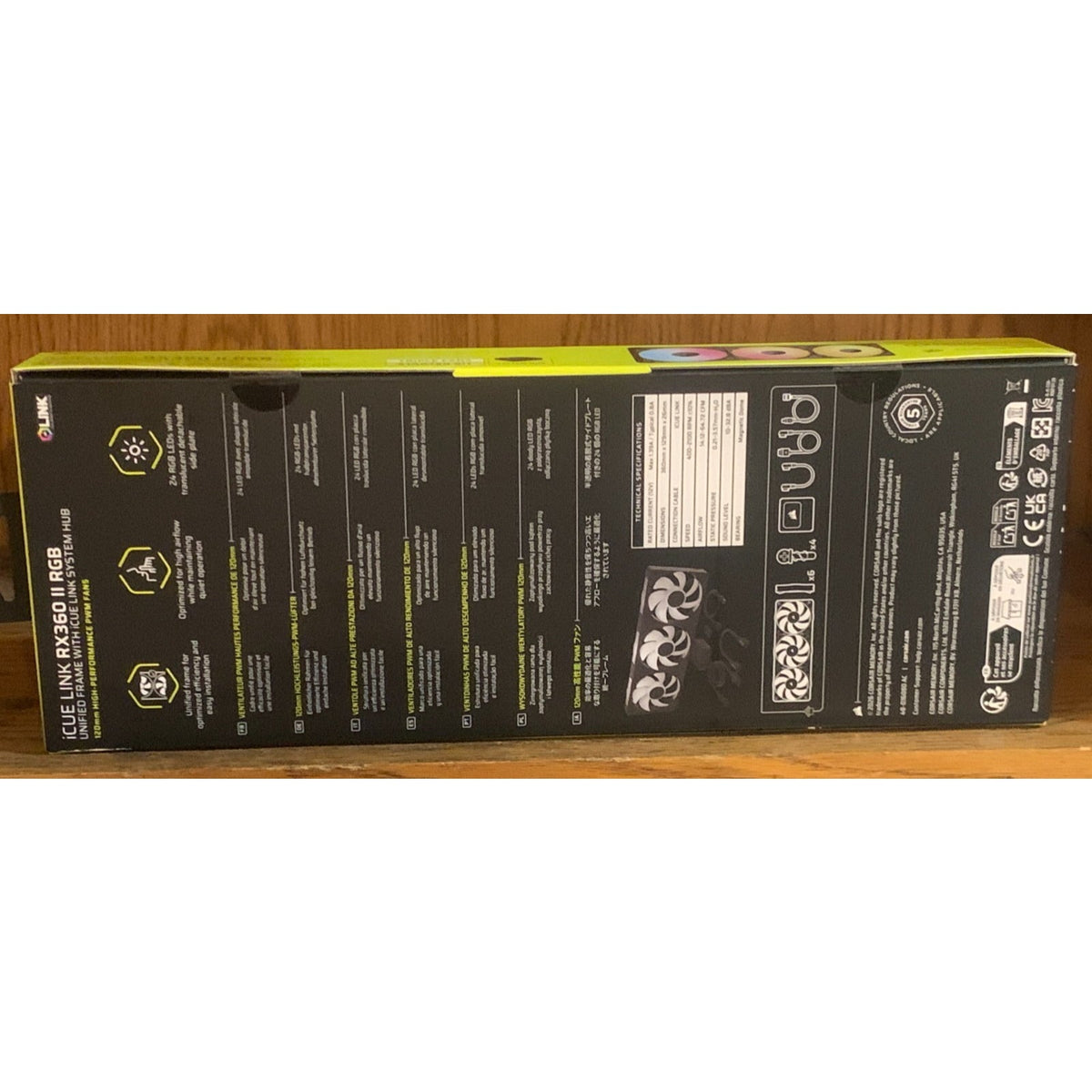 CORSAIR iCUE LINK RX360 II RGB PWM Fans with System Hub - Unified Frame - Optimi