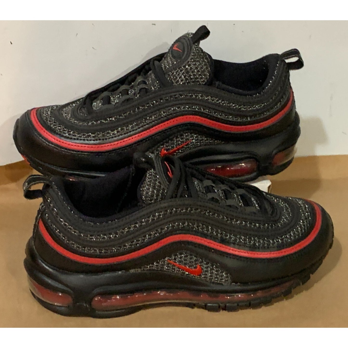 Nike Air Max 97 Valentines Day Black Red Womens Size 8 Running Shoes CU9990-001
