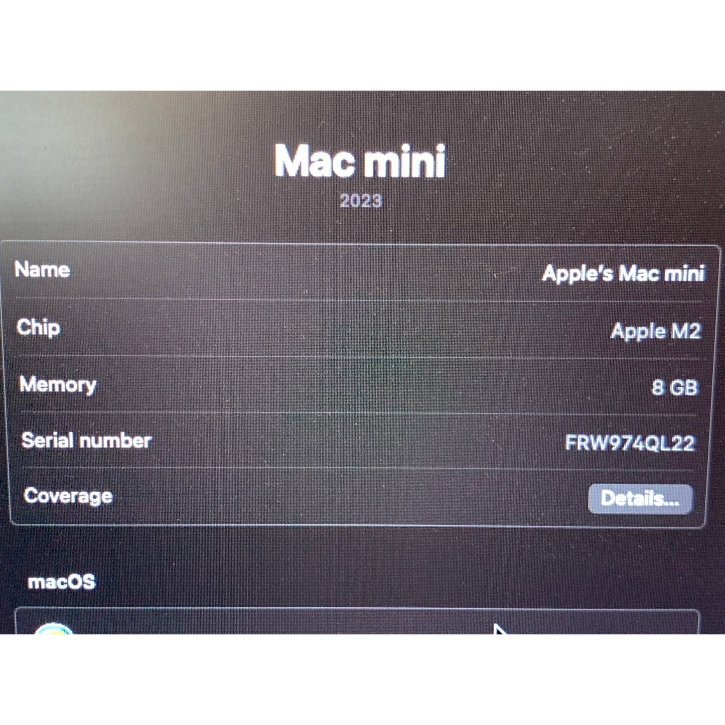 2023 Apple Mac Mini M2 A2686 8GB RAM 256GB SSD Silver