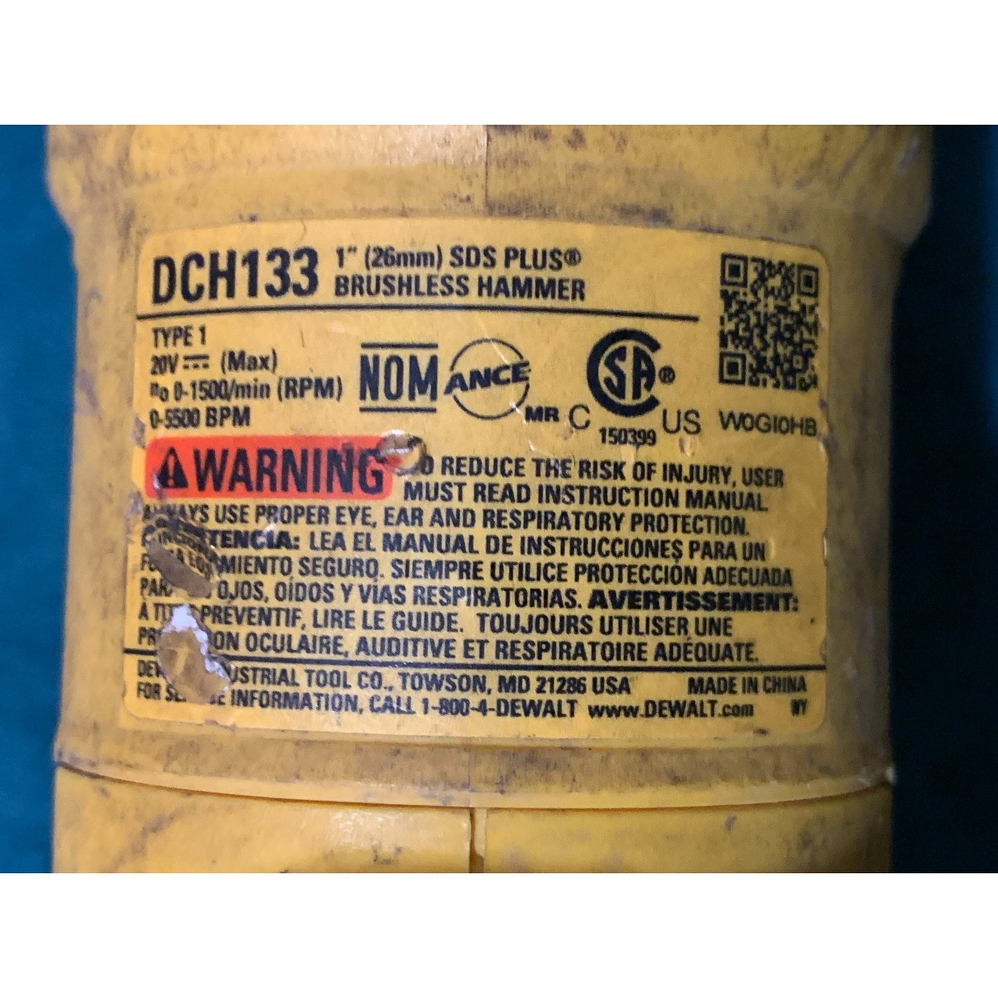 Dewalt DCH133 20V MAX 1 Brushless Cordless SDS Plus