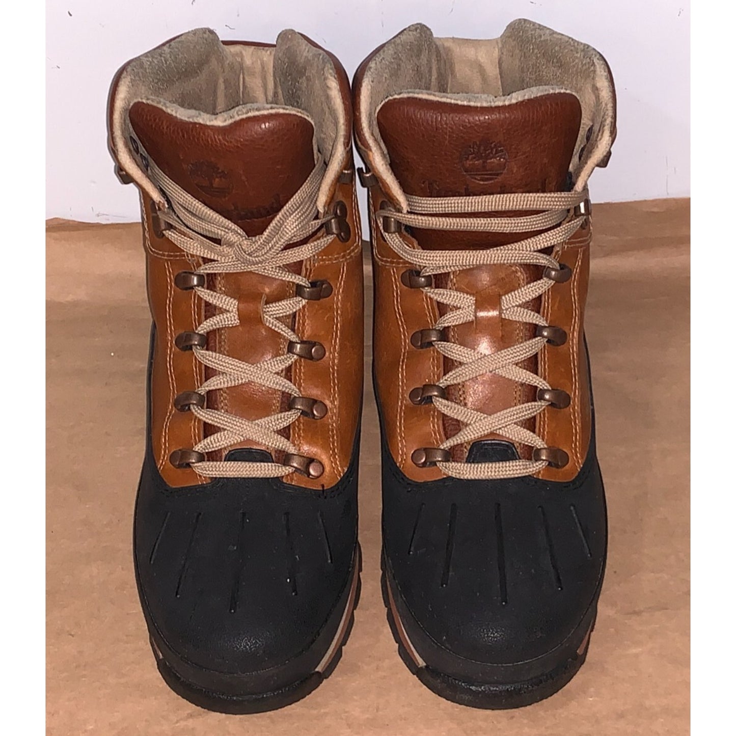 Mens Size 10 Timberland Euro Hiker Shell Toe Boots Tobacco Brown A18DD