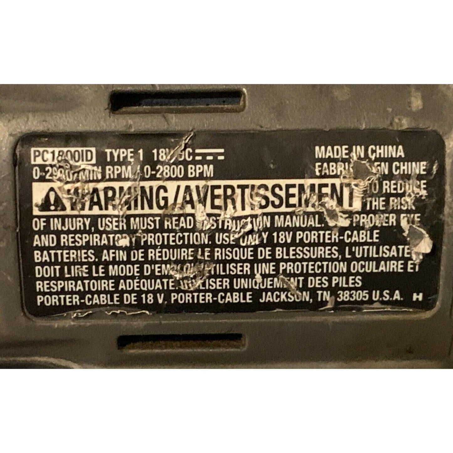 Porter Cable PC1801ID Impact Drill + battery & charger