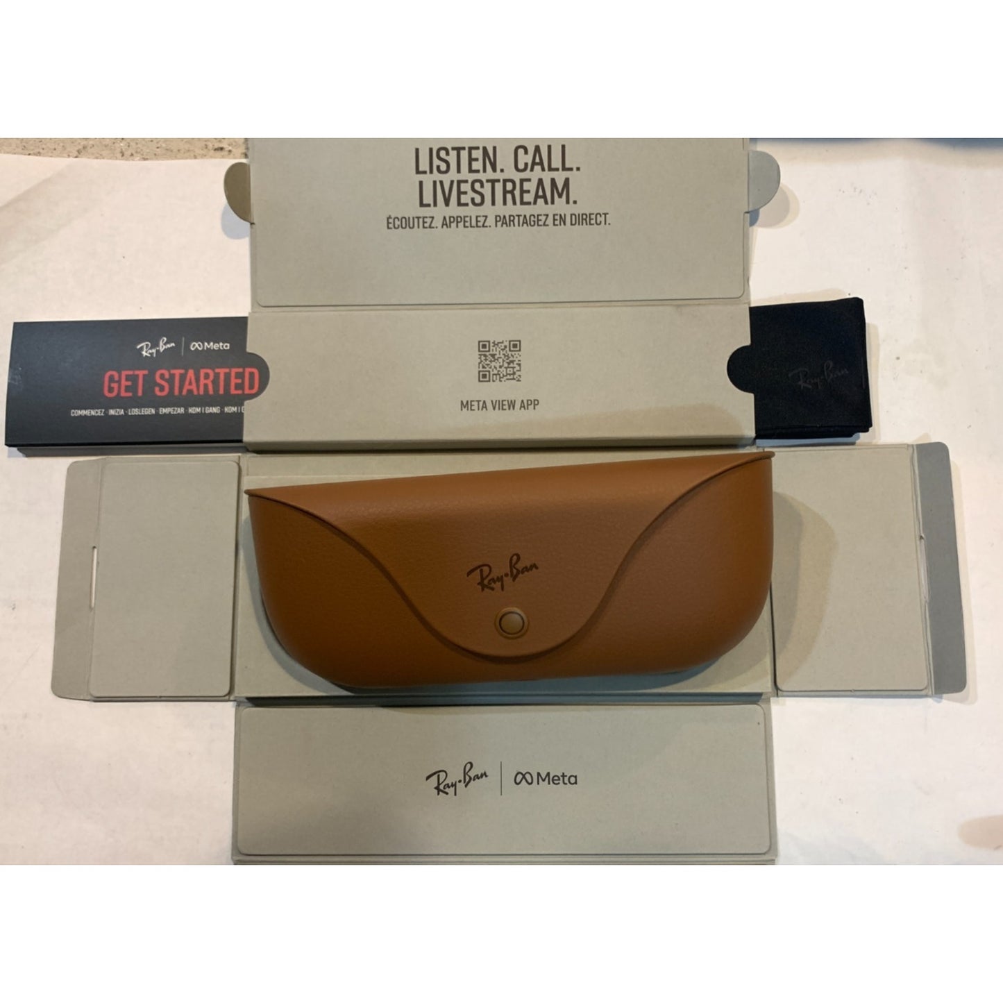 Ray-Ban Meta Skyler glasses with Meta AI Transitions Blue Lenses Shiny Black