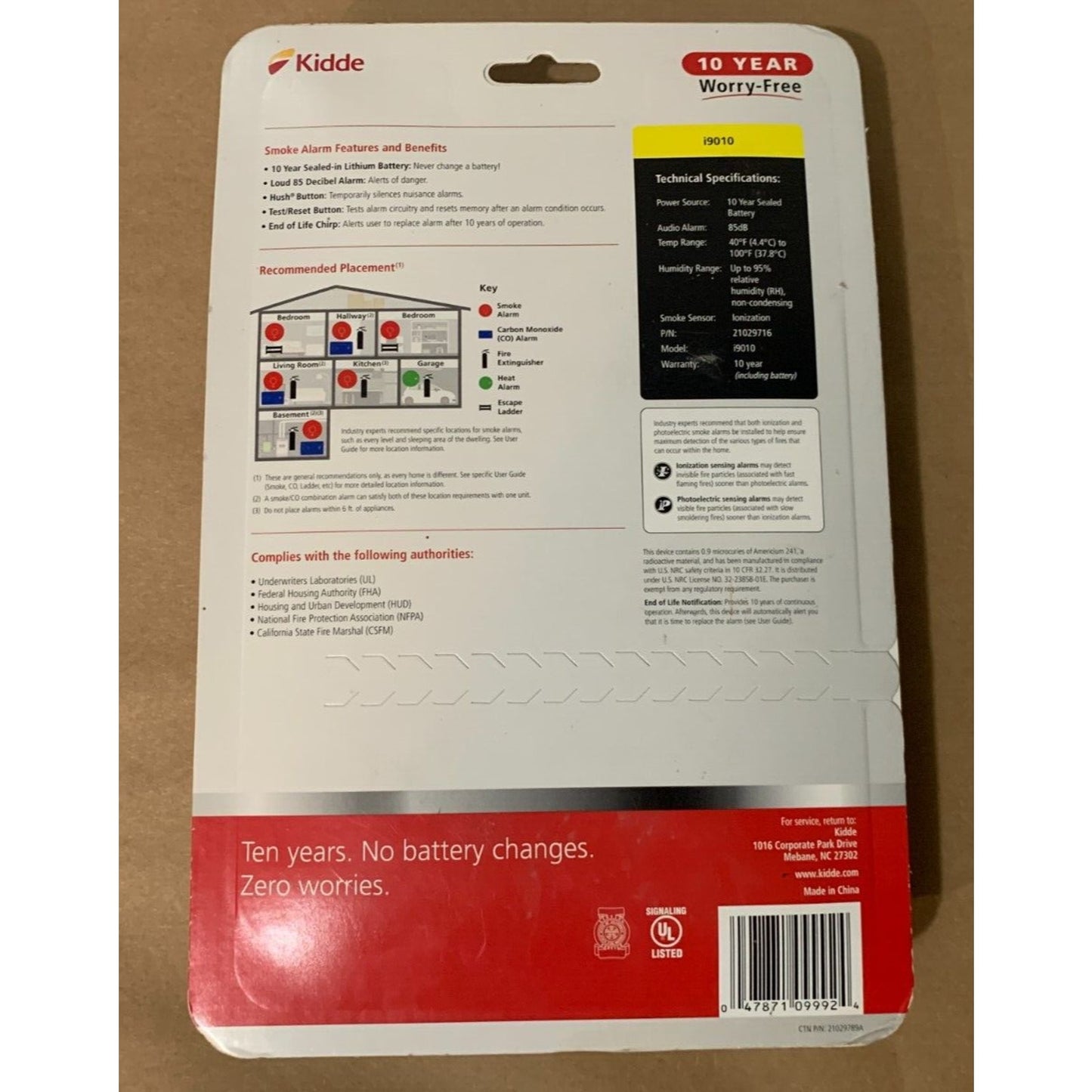Kidde i9010 Smoke Alarm Brand New White (10 Year Sealed Battery)