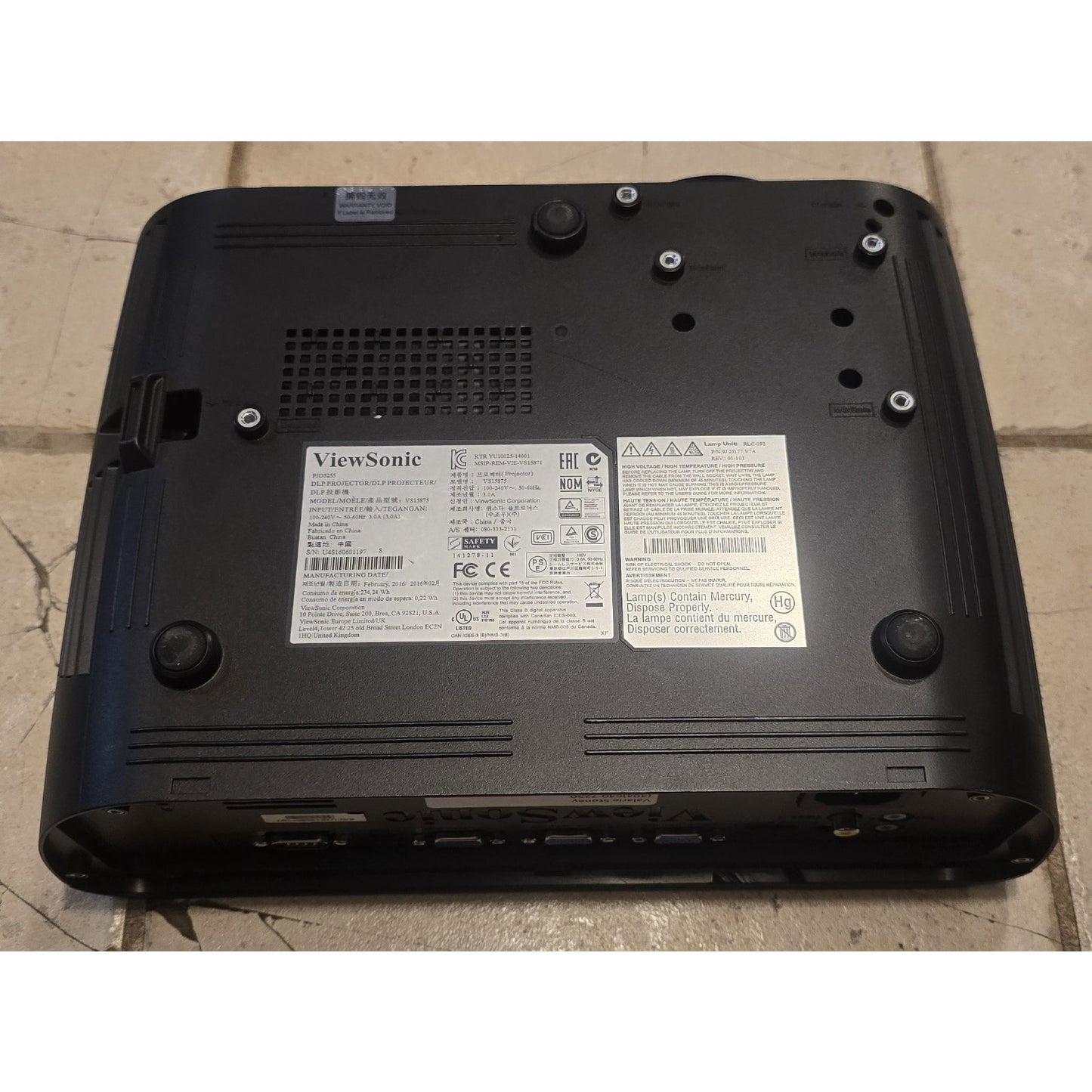 ViewSonic Projector Model PJD5255 - 3300 Lumens XGA HDMI USED/TESTED