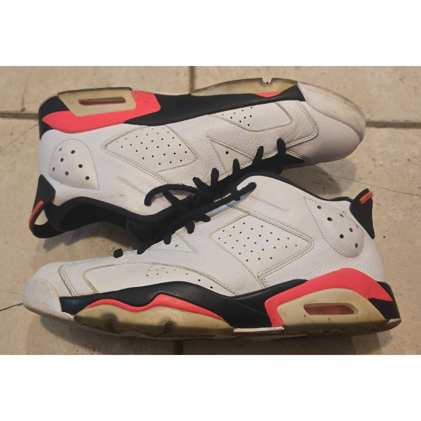 Jordan 6 Retro Low - White/Infrared 23-Black - 304401-123 - Men’s size 12