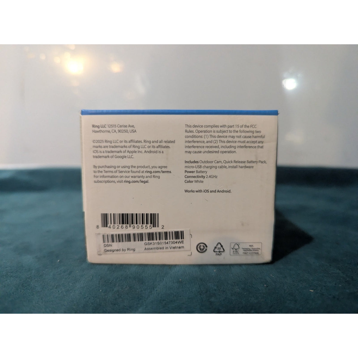 Ring Outdoor Battery Camera - White